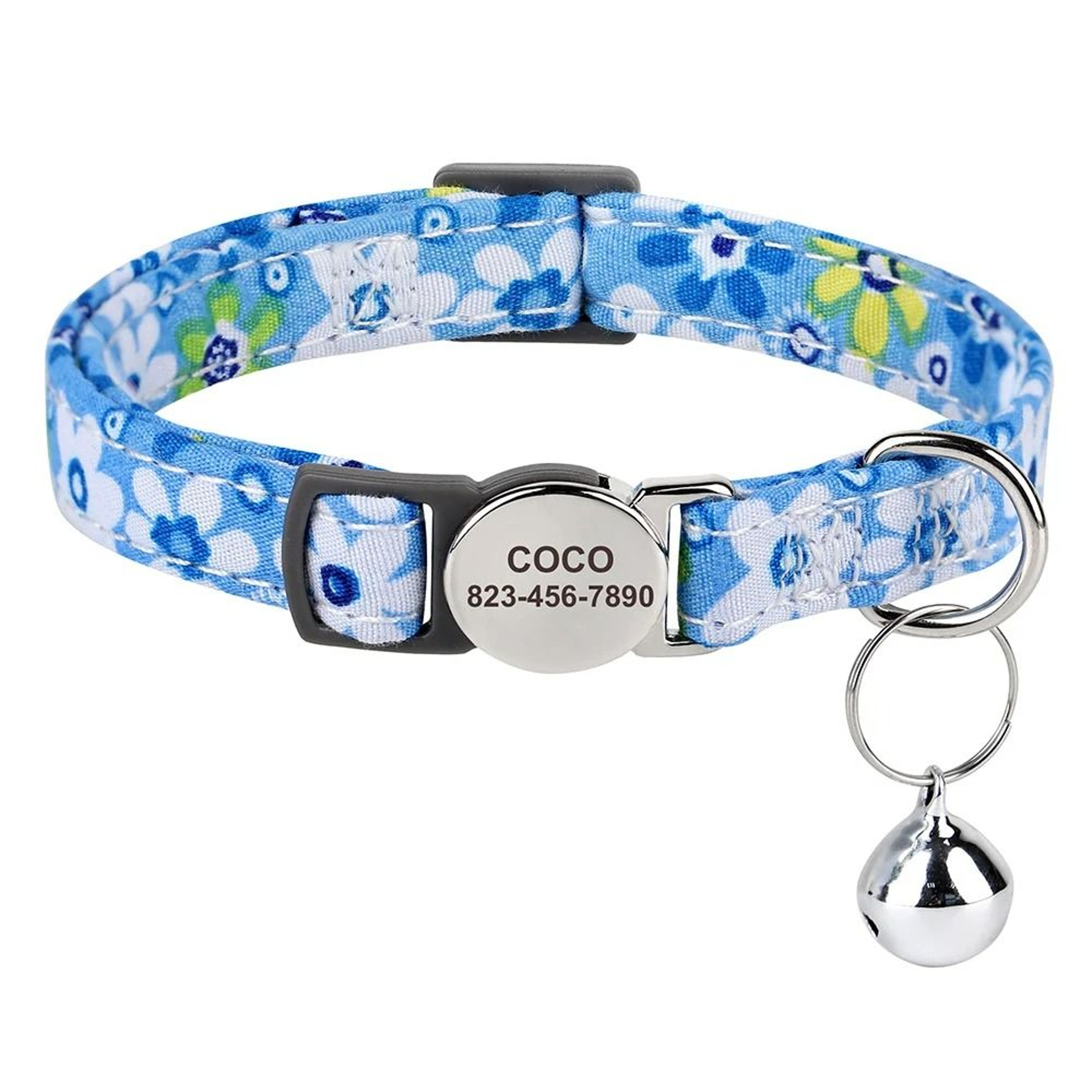Personalized Printed AntiLost Cat Collar With Engraved ID Nameplate 7