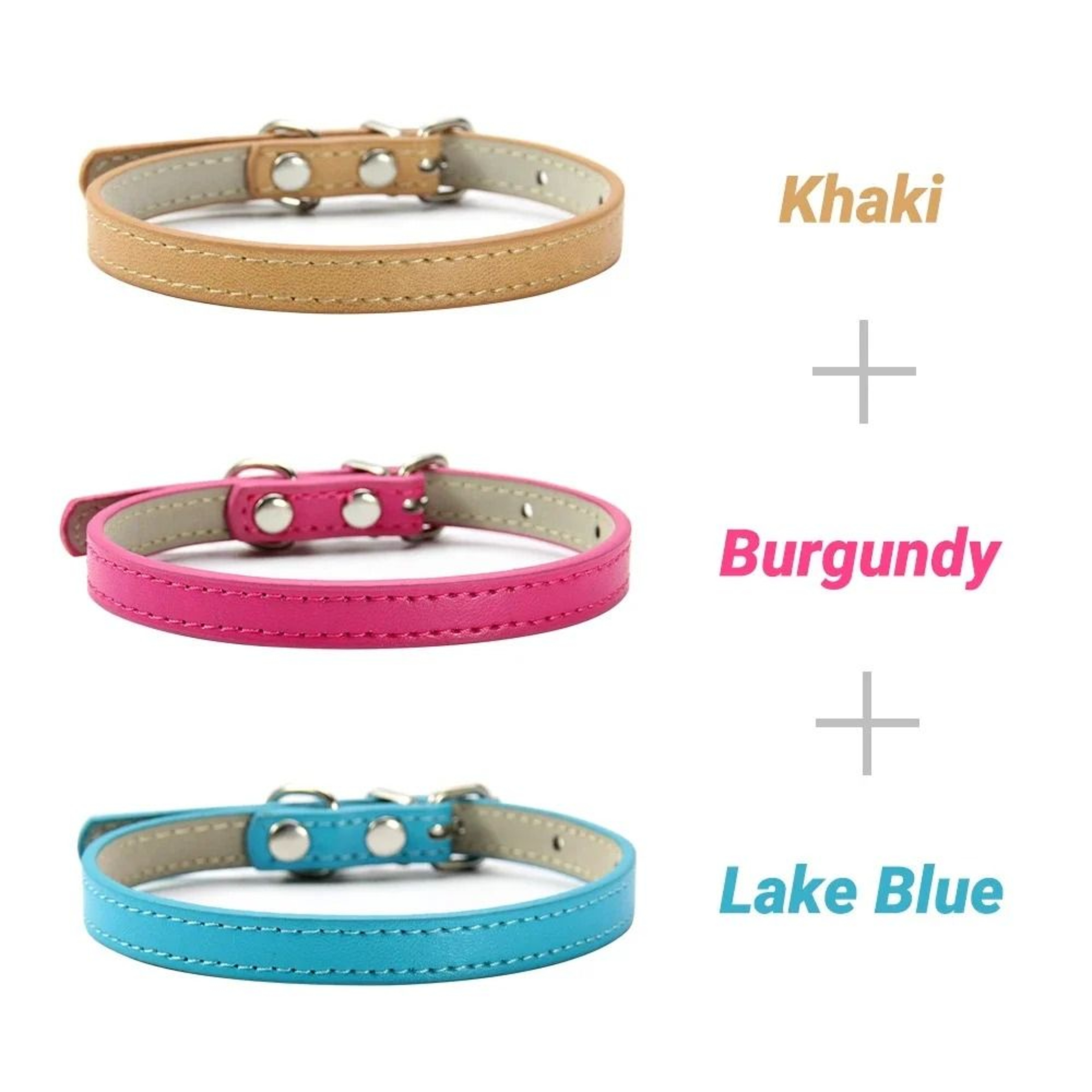 Soft PU Leather Cat And Puppy Collars  Pack Of 3 13
