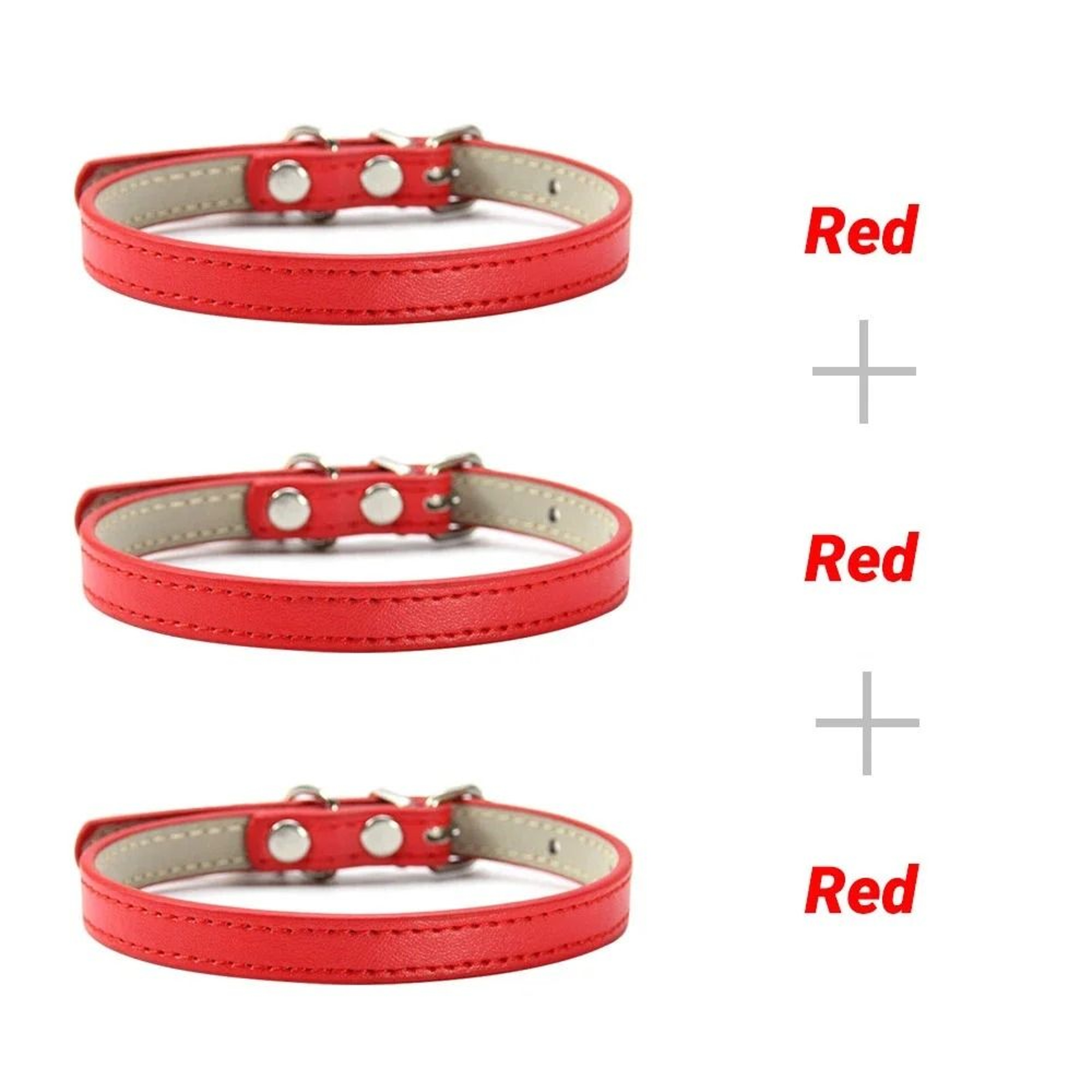 Soft PU Leather Cat And Puppy Collars  Pack Of 3 19