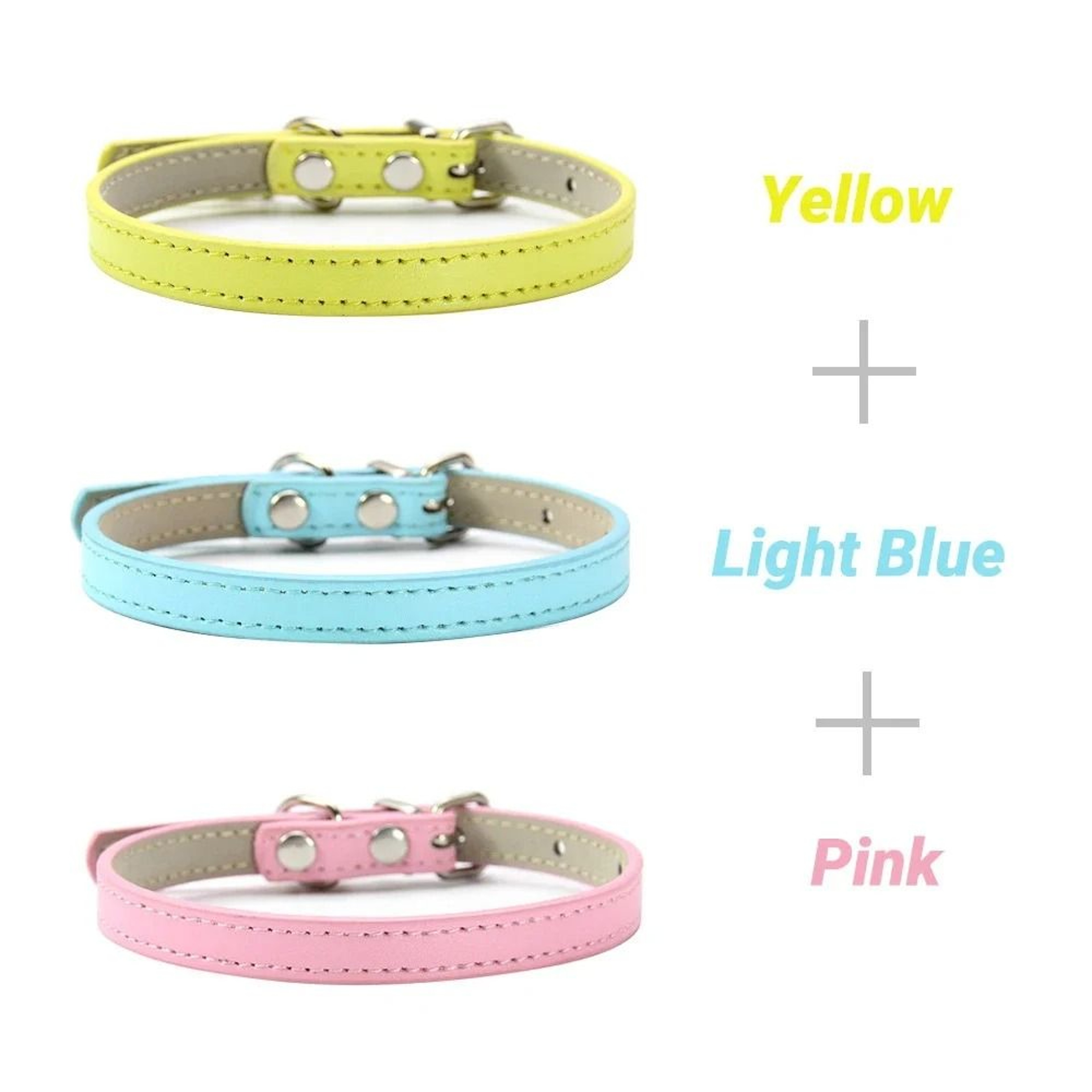 Soft PU Leather Cat And Puppy Collars  Pack Of 3 6