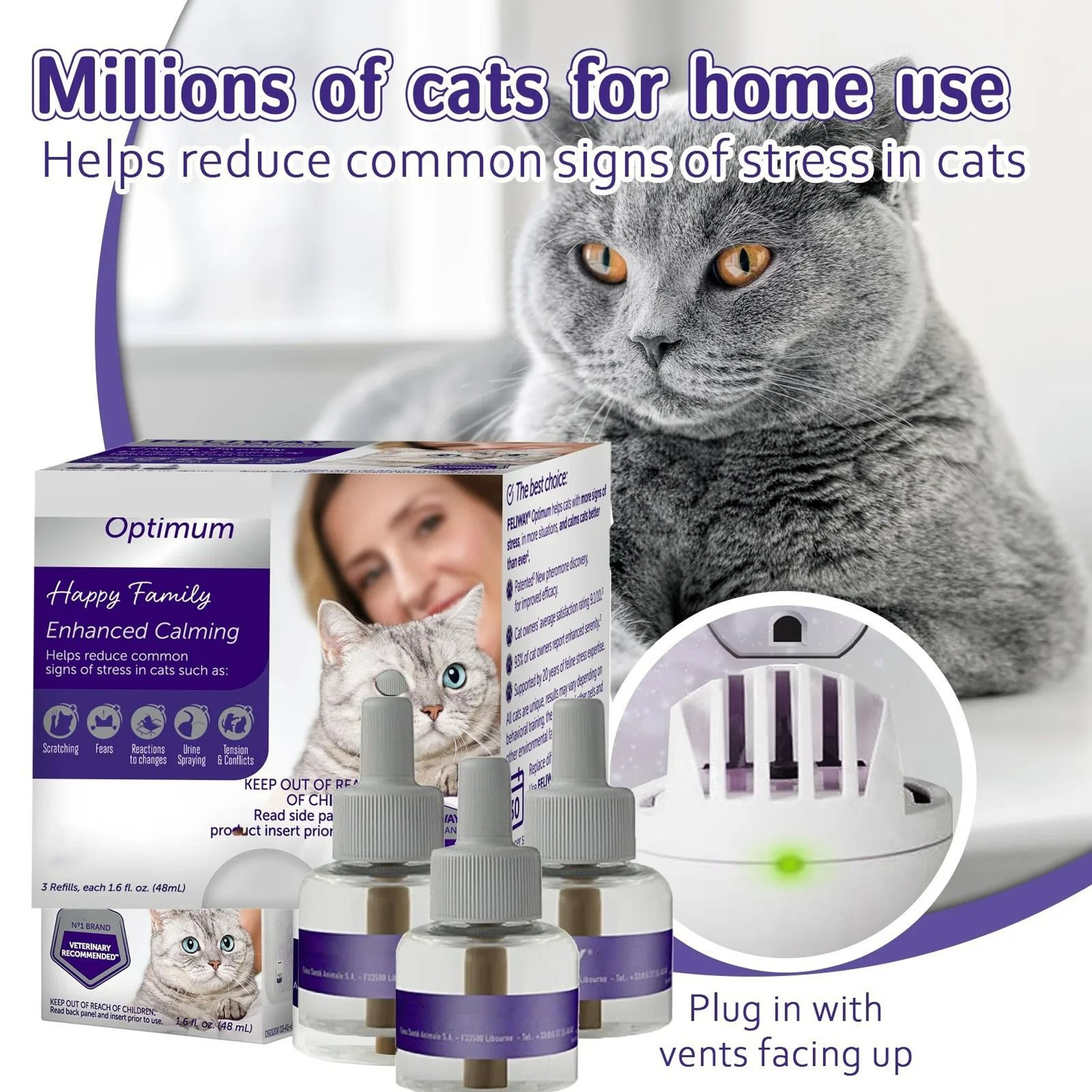 Classic Calming Pheromone 30Day Cat Refill  3Pack 48ml 5