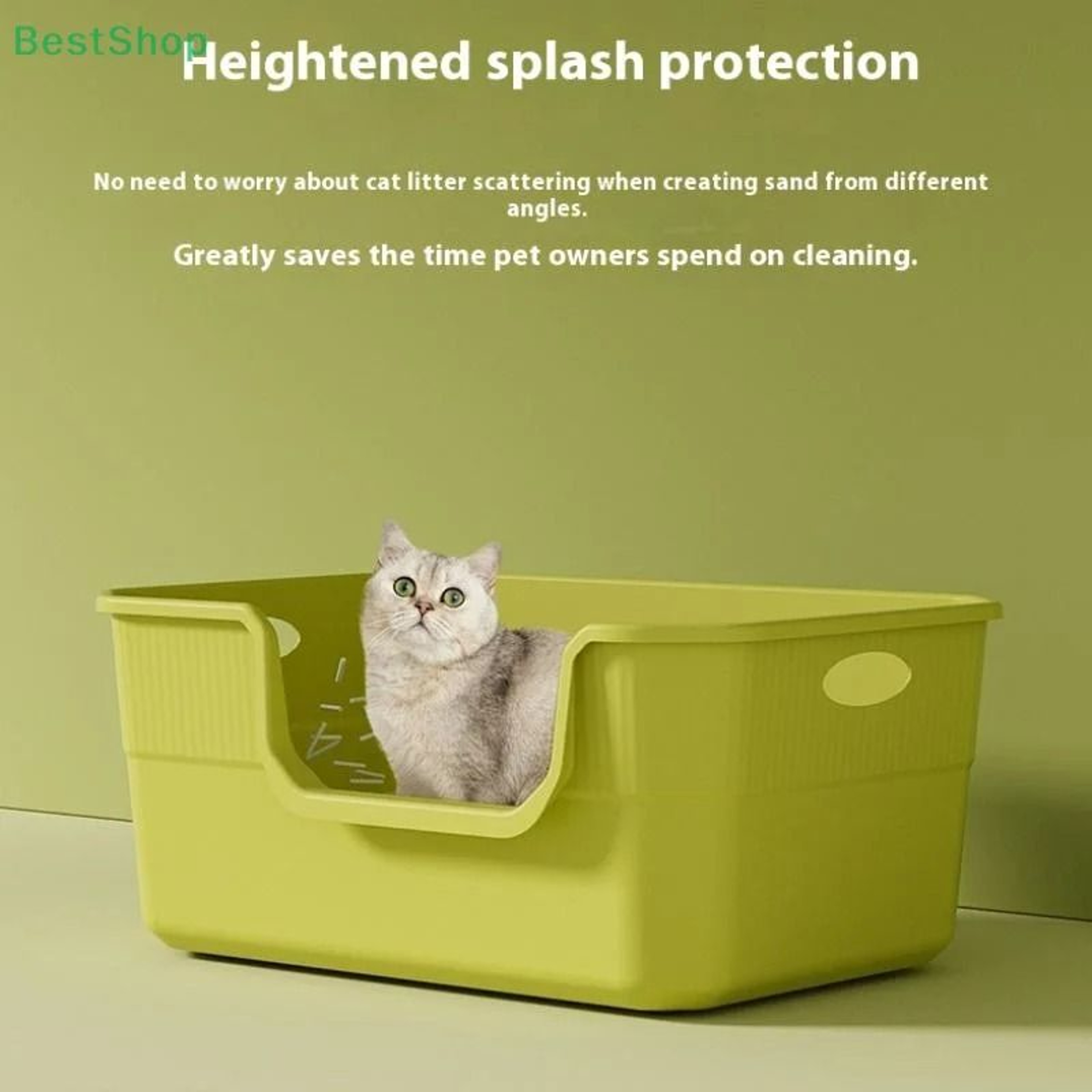 ExtraLarge HighSided SemiEnclosed Open Cat Litter Box 5