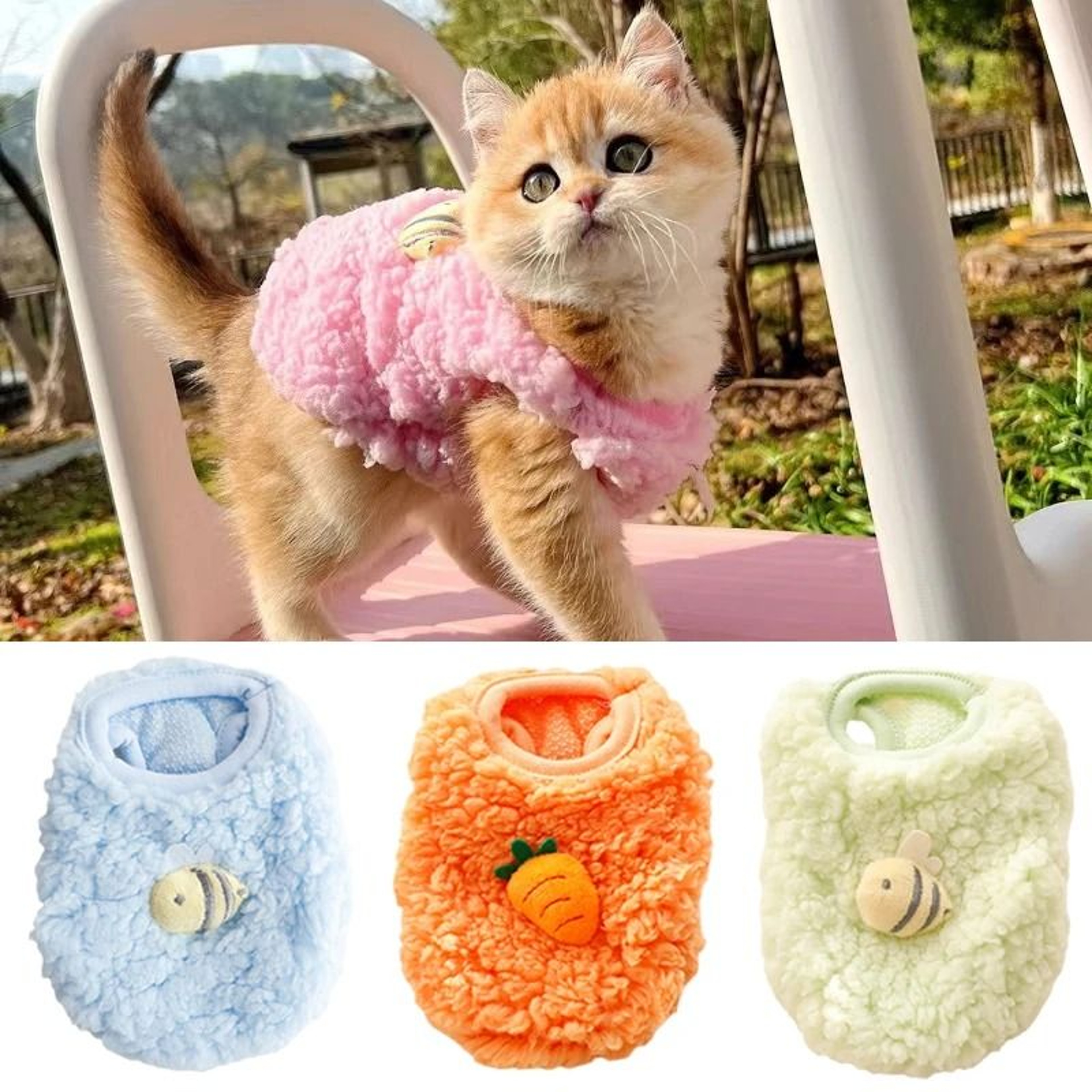 Cozy Velvet Newborn Kitten  Small Animal Pullover Sweater 1
