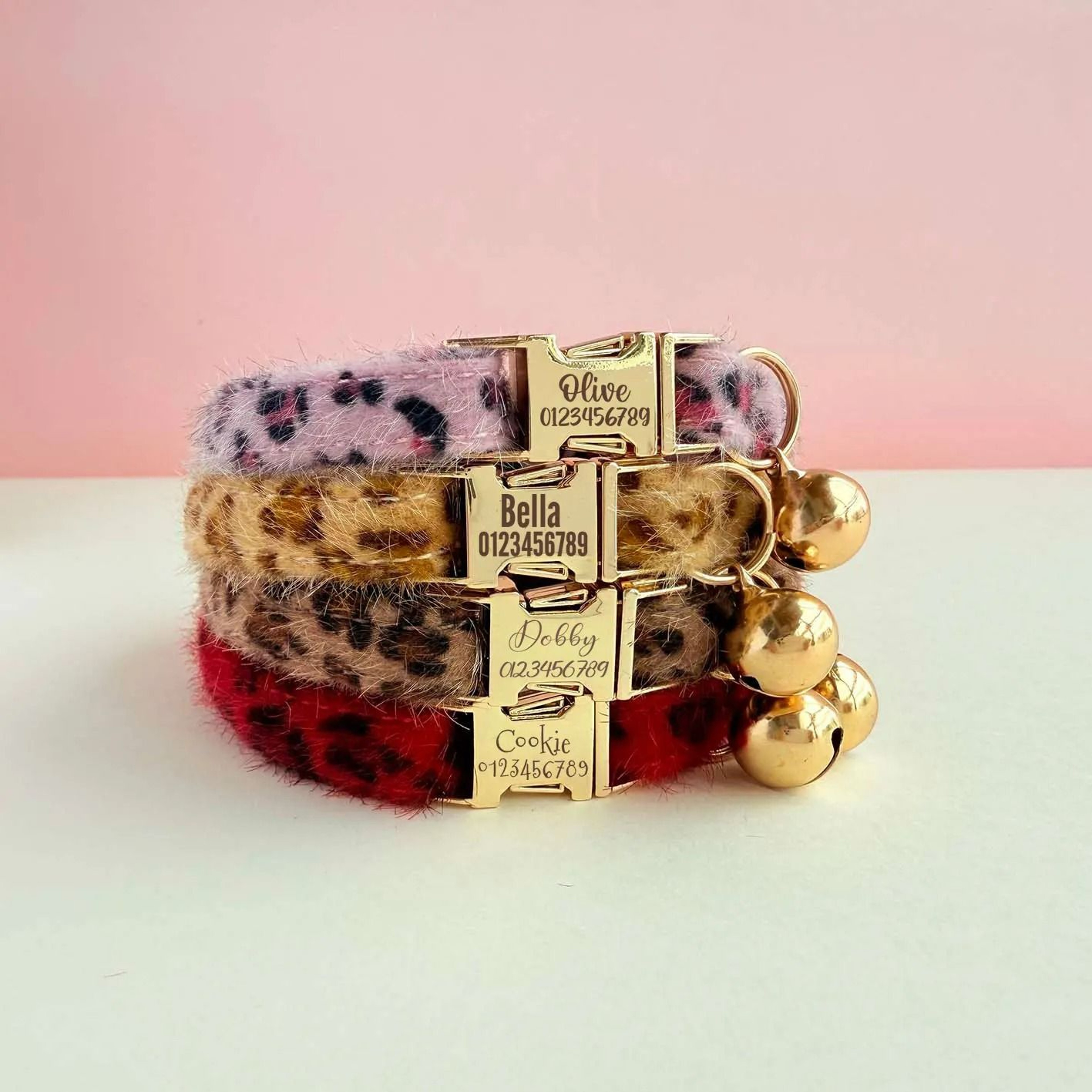 Adjustable Leopard Print Cat Collar With Safety Bell 1