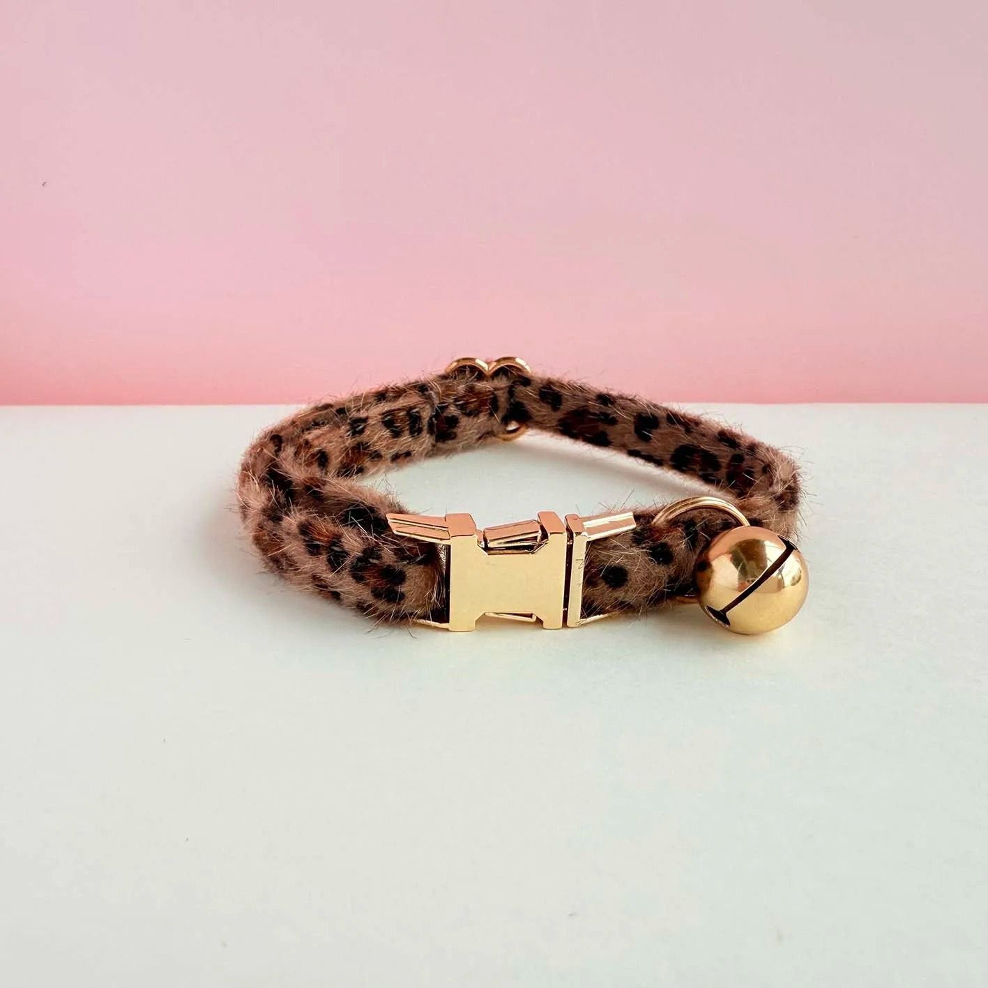 Adjustable Leopard Print Cat Collar With Safety Bell 8