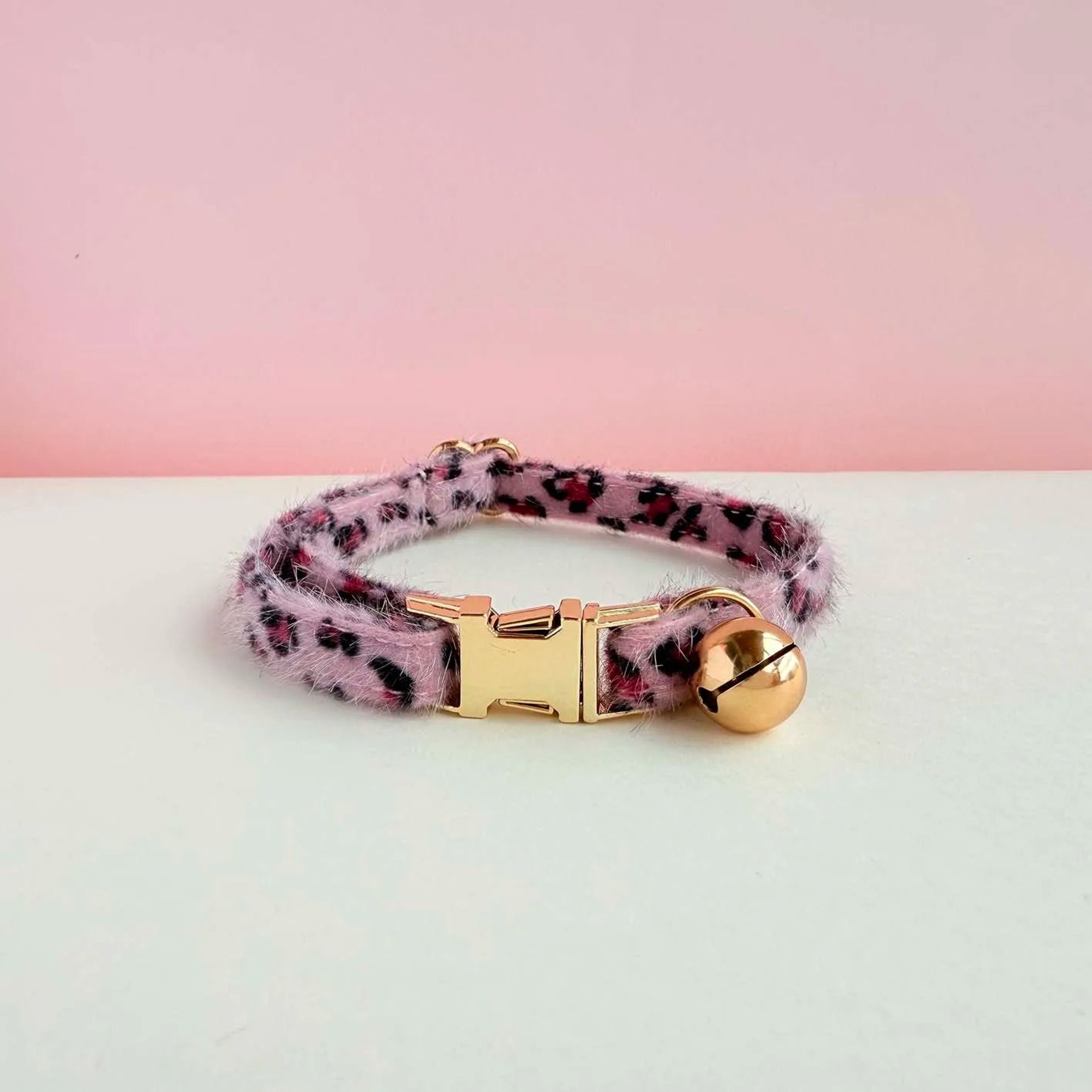Adjustable Leopard Print Cat Collar With Safety Bell 6