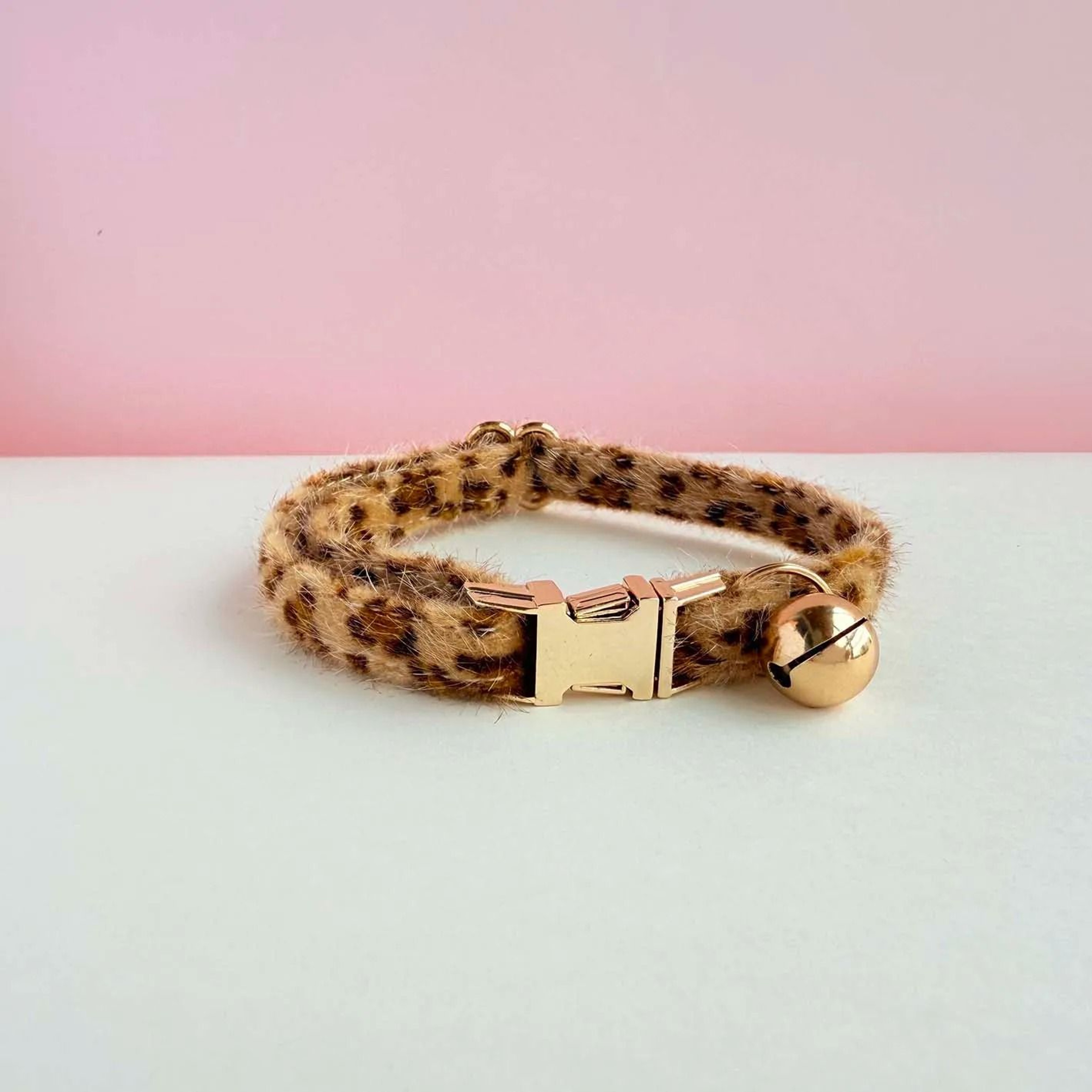 Adjustable Leopard Print Cat Collar With Safety Bell 7