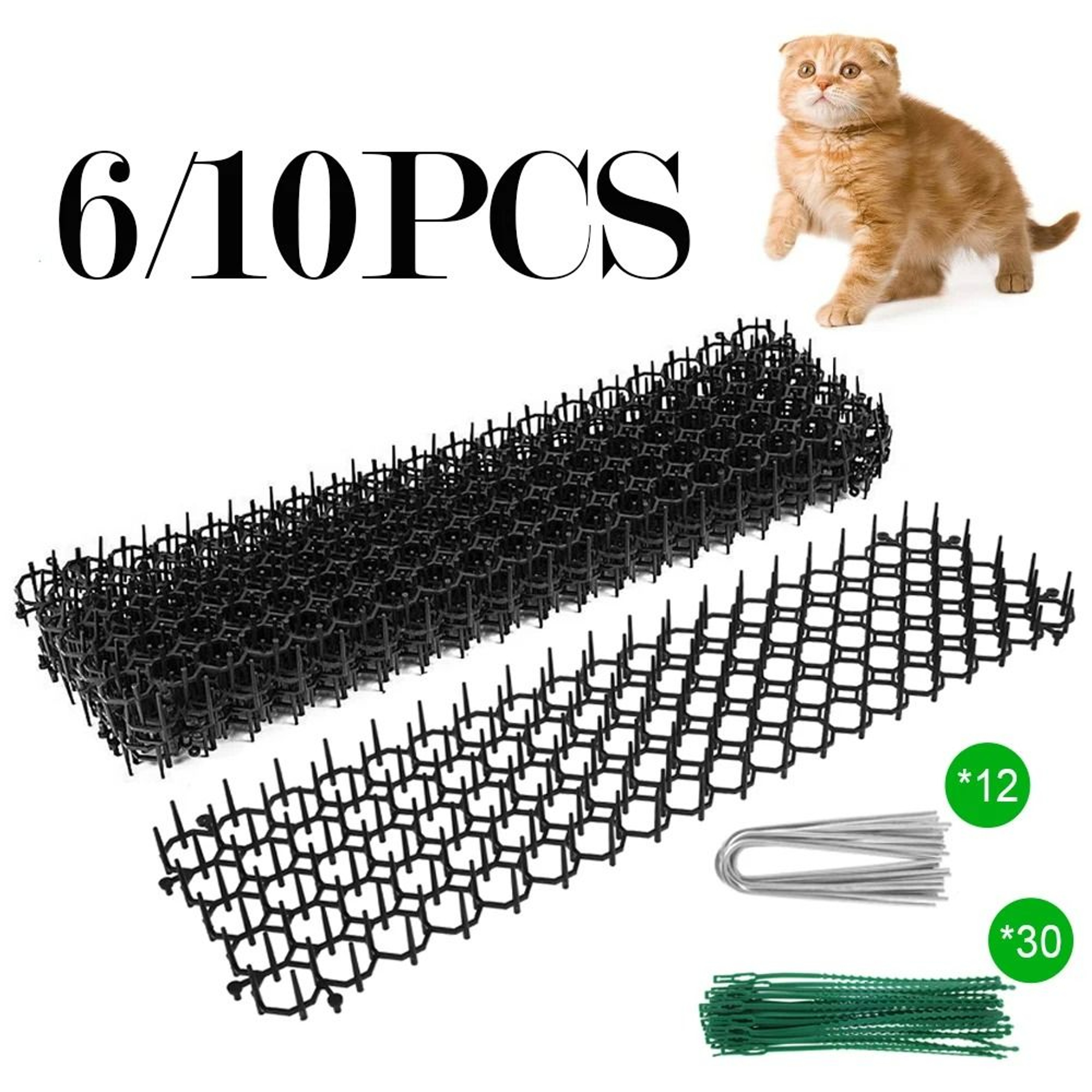 Humanized Pet Deterrent Cat Scat Mat With Secure Ground Nails 0