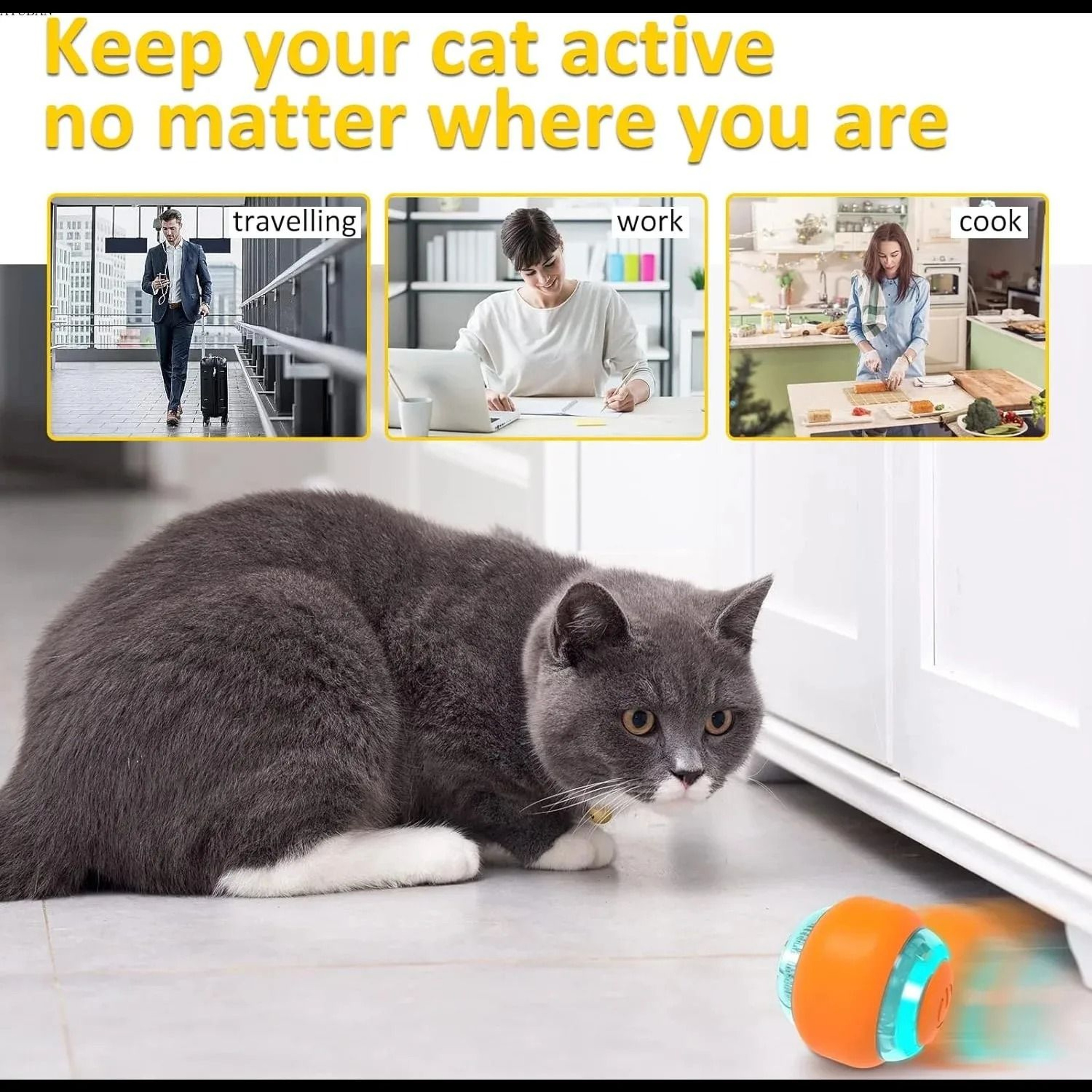 Smart Interactive Automatic Rolling Cat Ball Toy 6