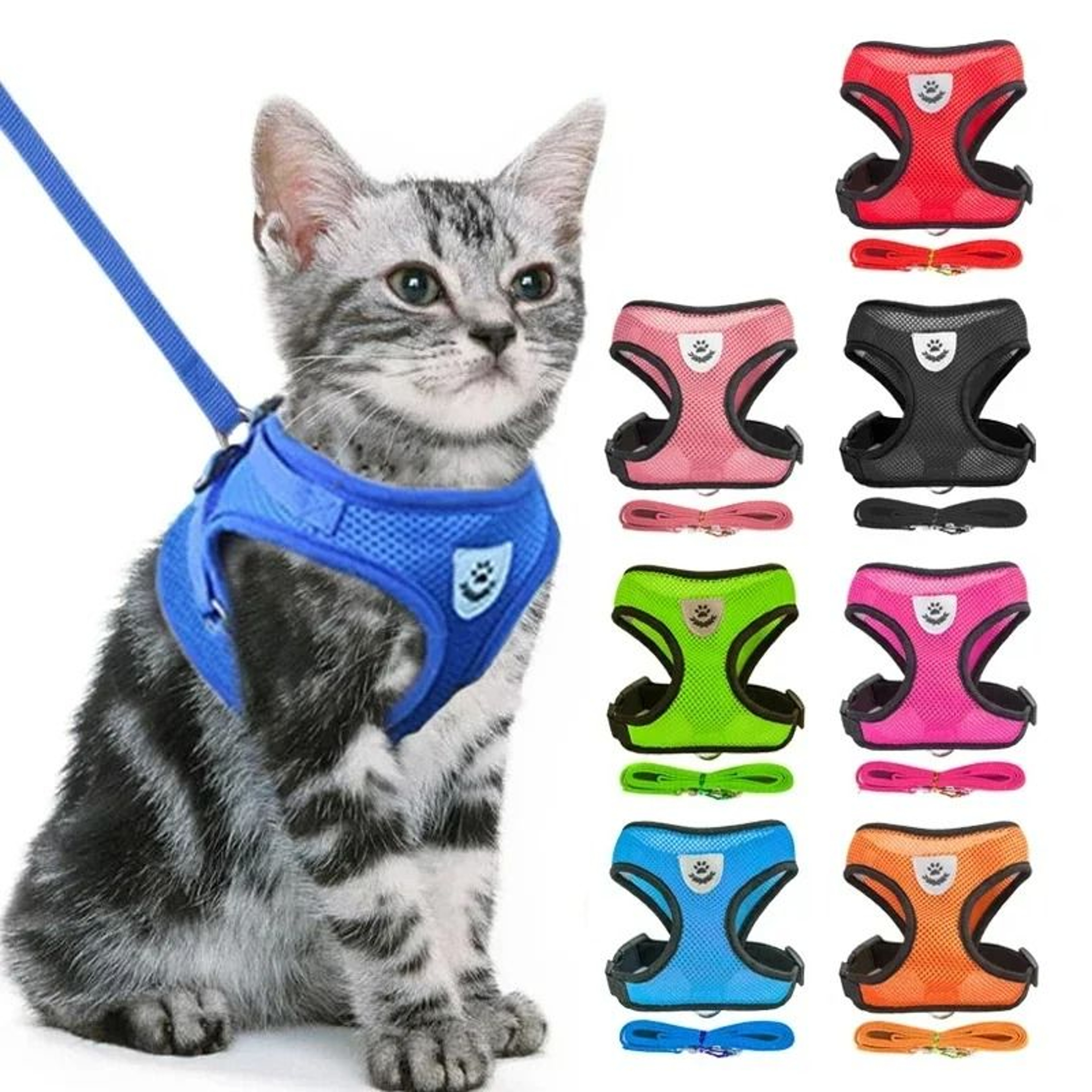 Breathable Mesh Adjustable Pet Harness  Leash Set 0