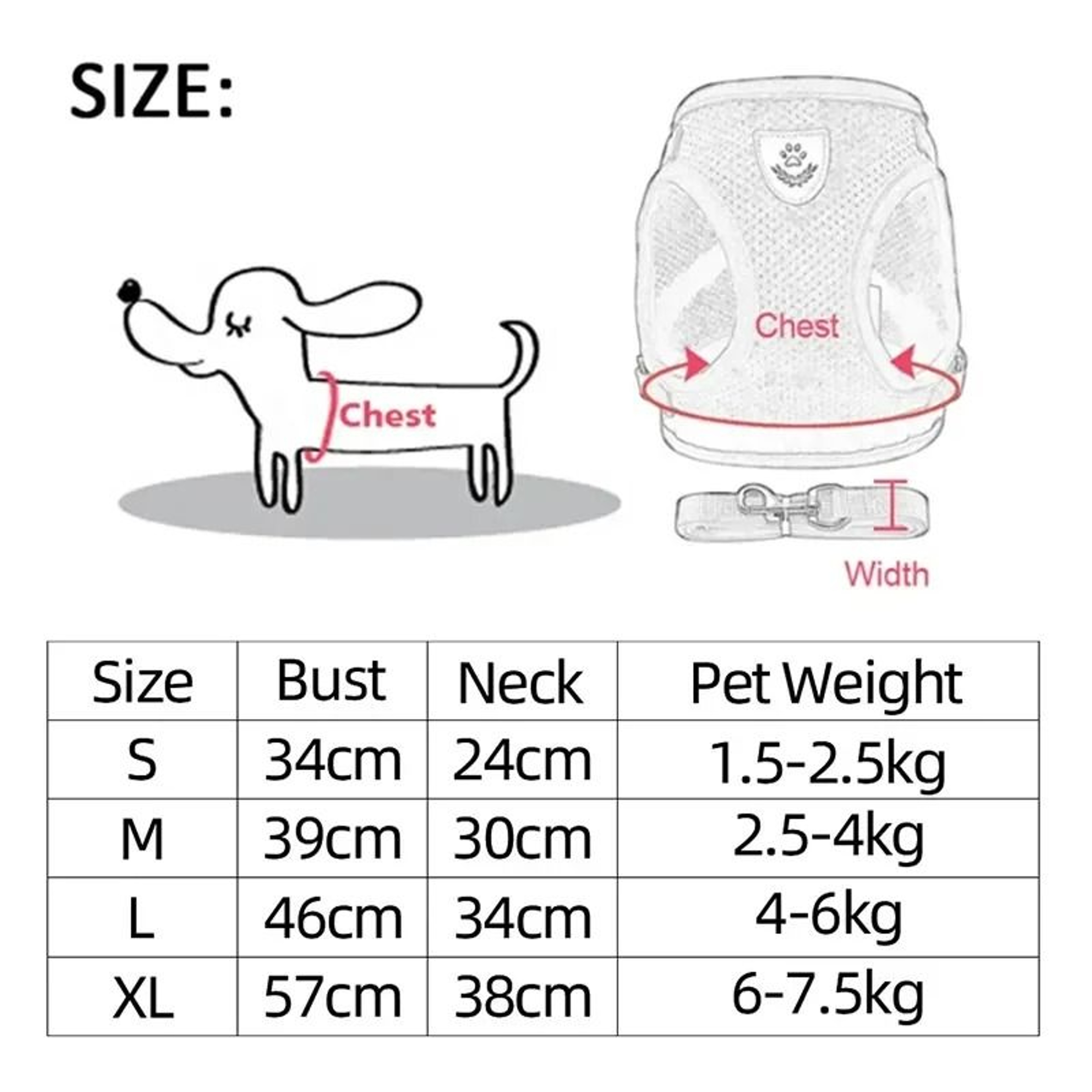 Breathable Mesh Adjustable Pet Harness  Leash Set 5