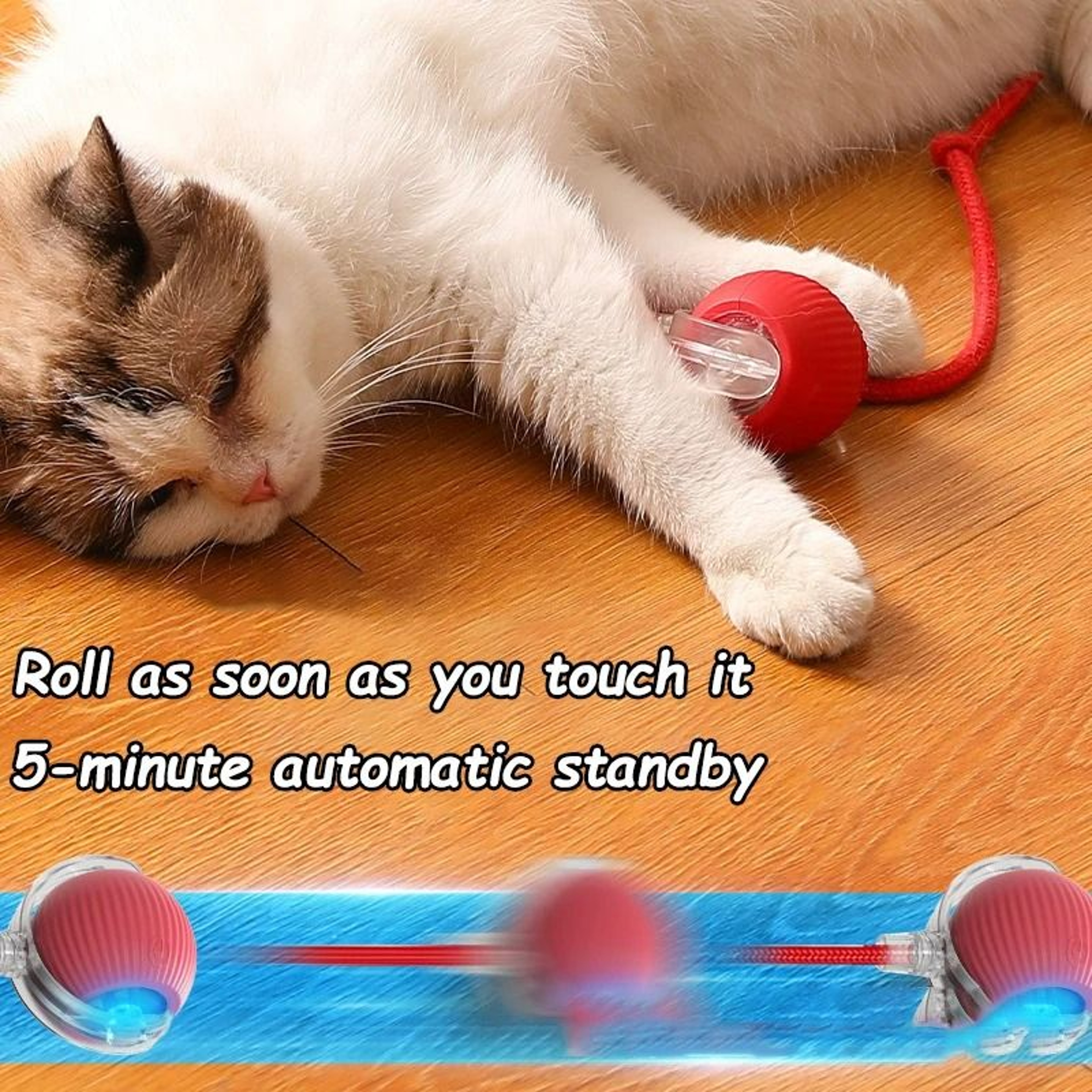 Elite Smart Automatic Rolling Interactive Ball Toy With Faux Tail 2