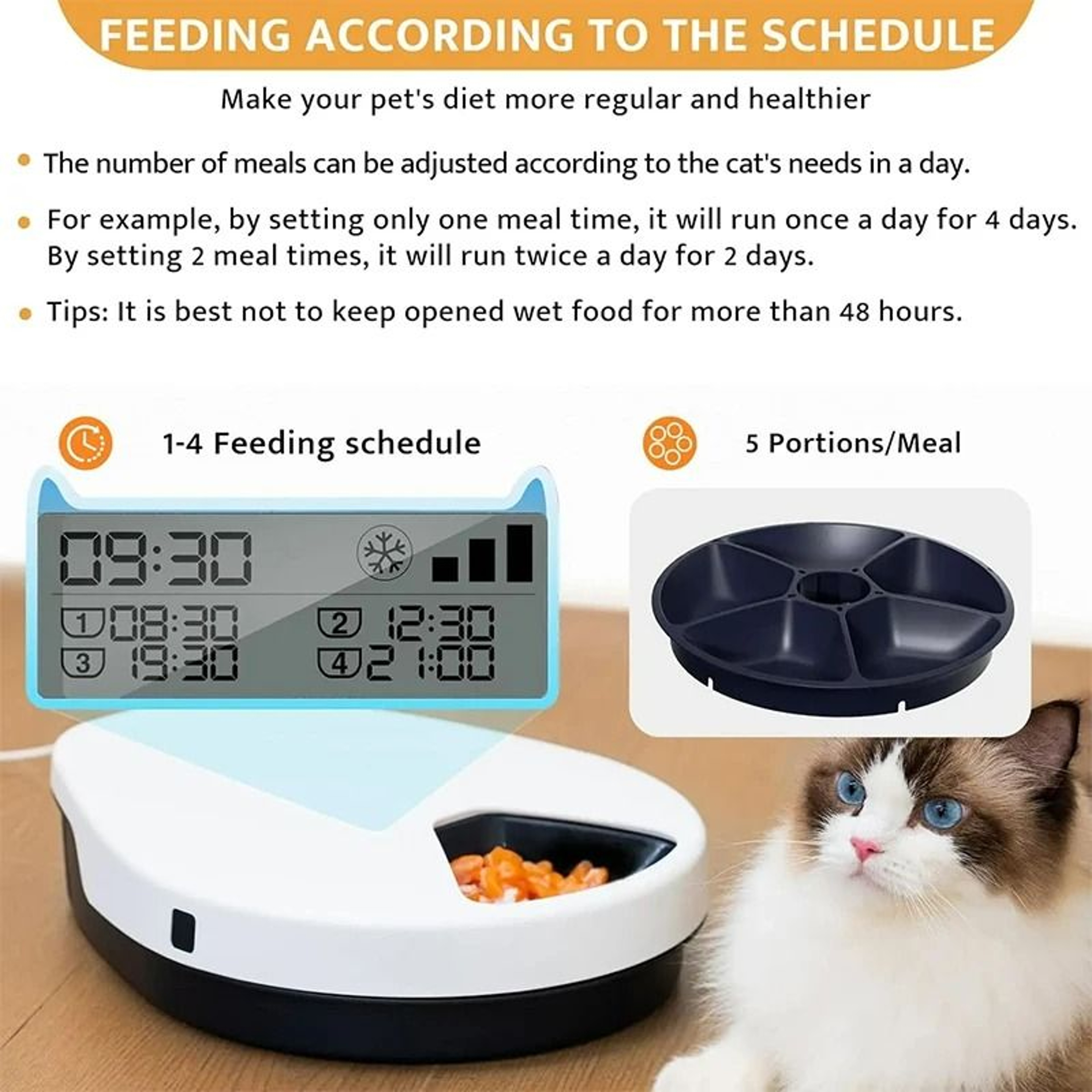 Smart MultiMeal Automatic Wet Food Pet Feeder With Cooling 2