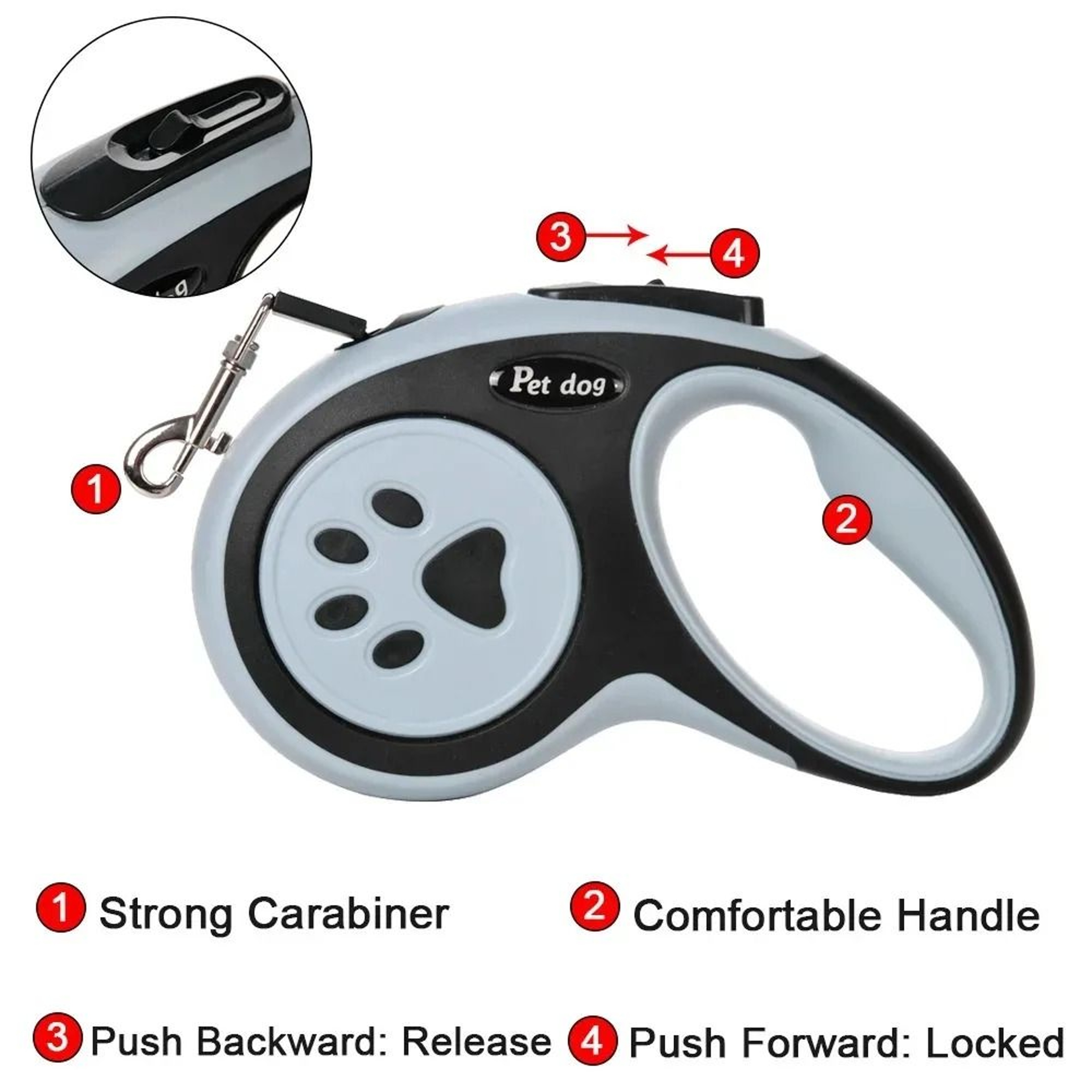 Automatic Telescopic Retractable Pet Leash With Matching Chest Harness 2