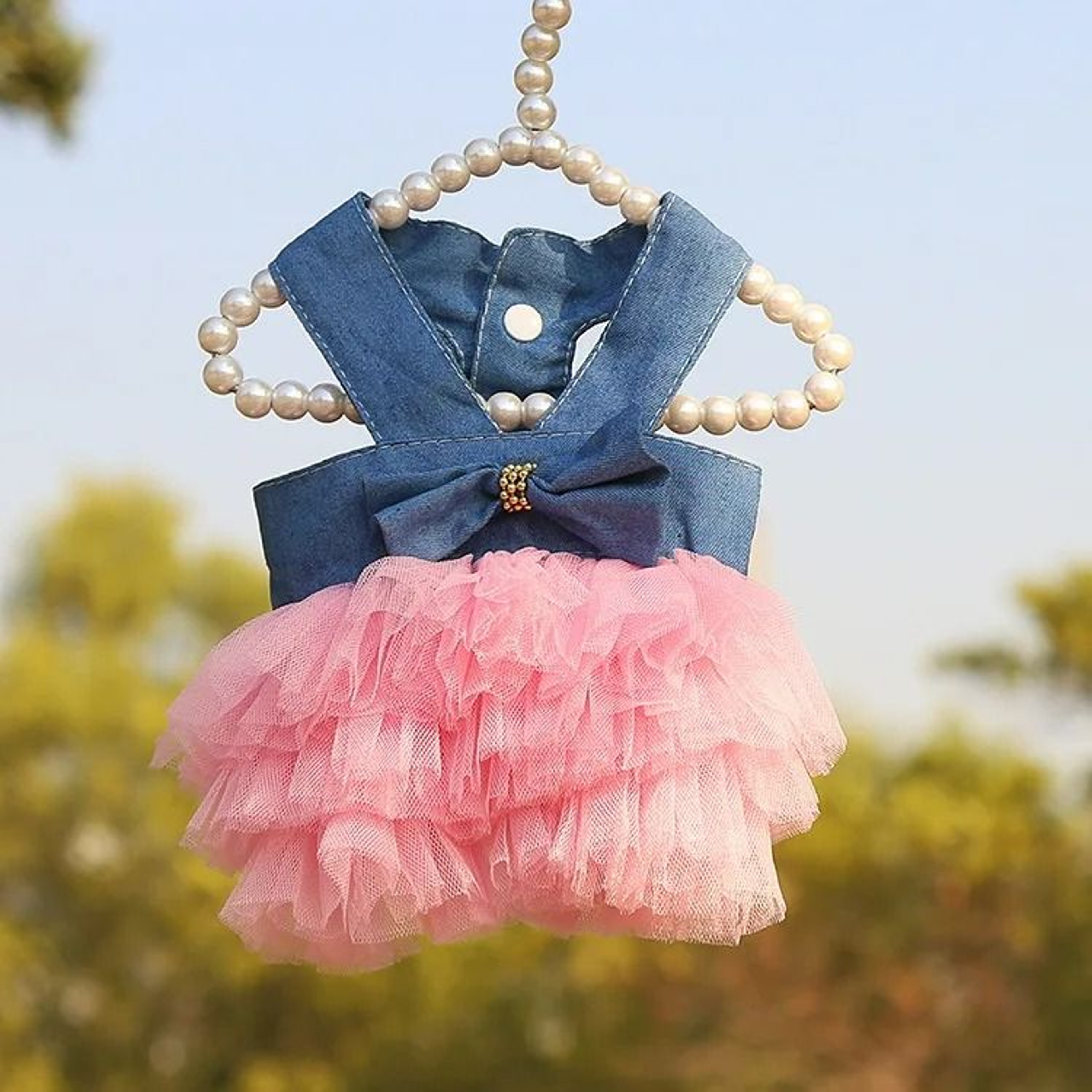 Striped Mesh Pet Princess Dress 9