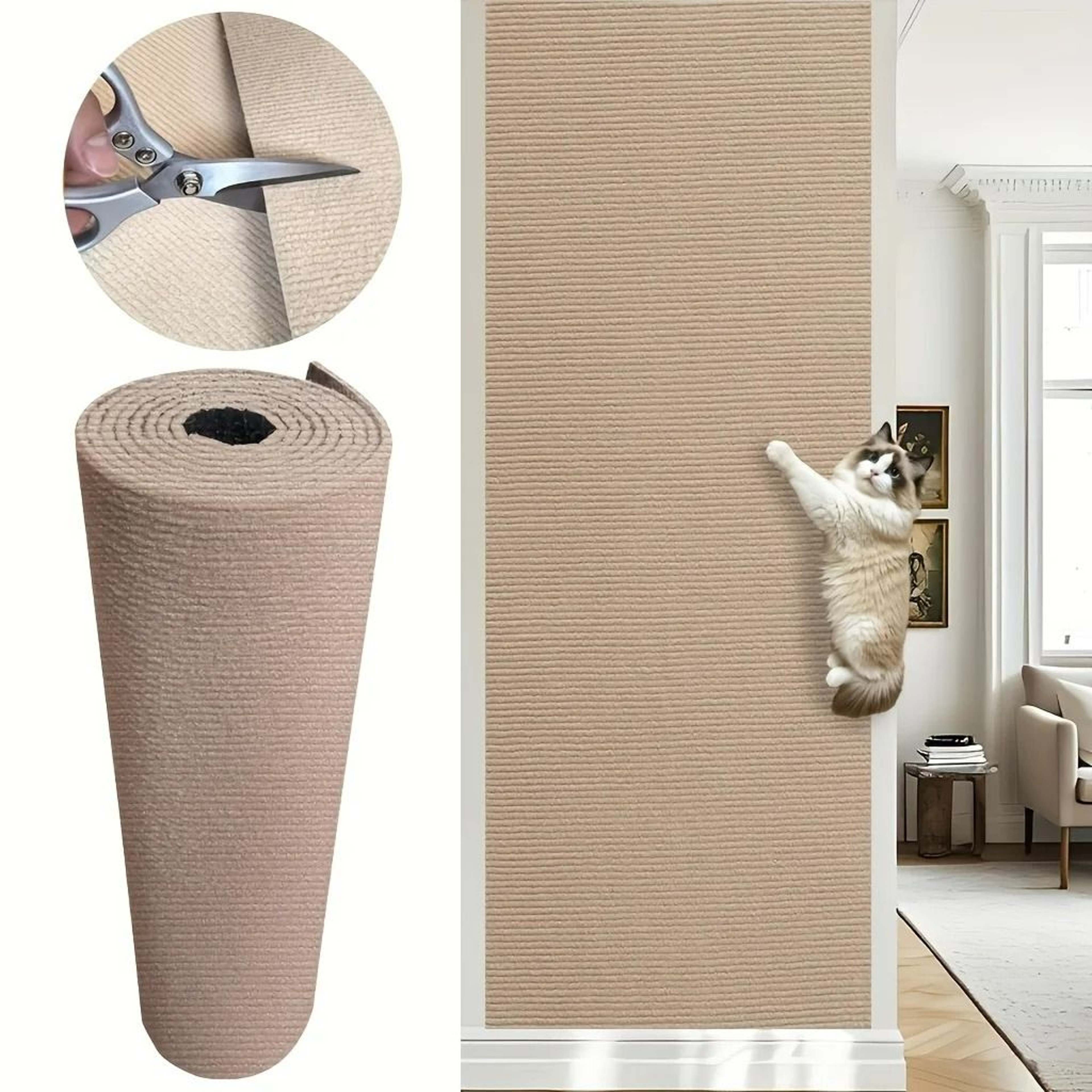 Trimmable SelfAdhesive Cat Scratching Carpet 1