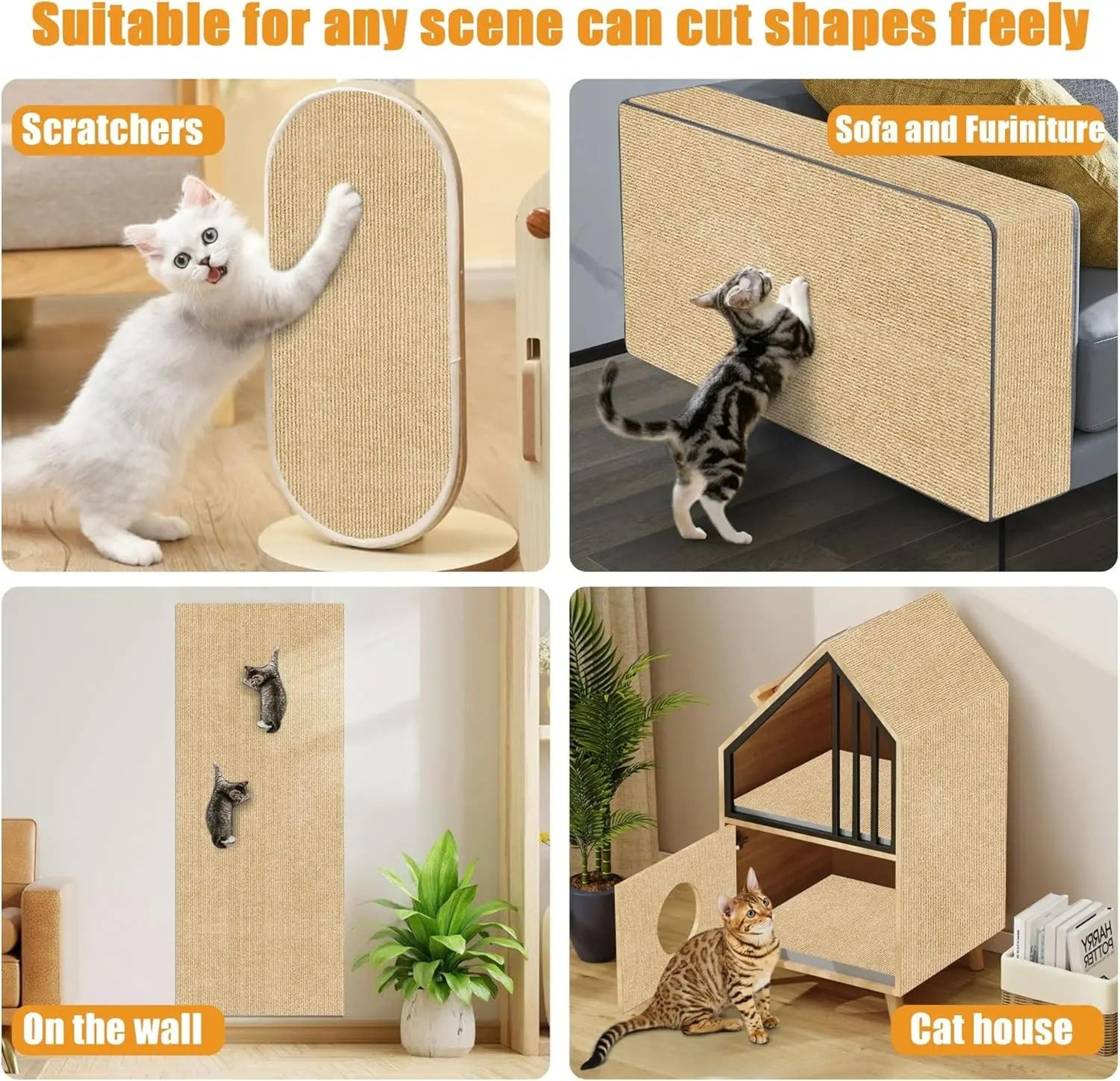 Trimmable SelfAdhesive Cat Scratching Carpet 4