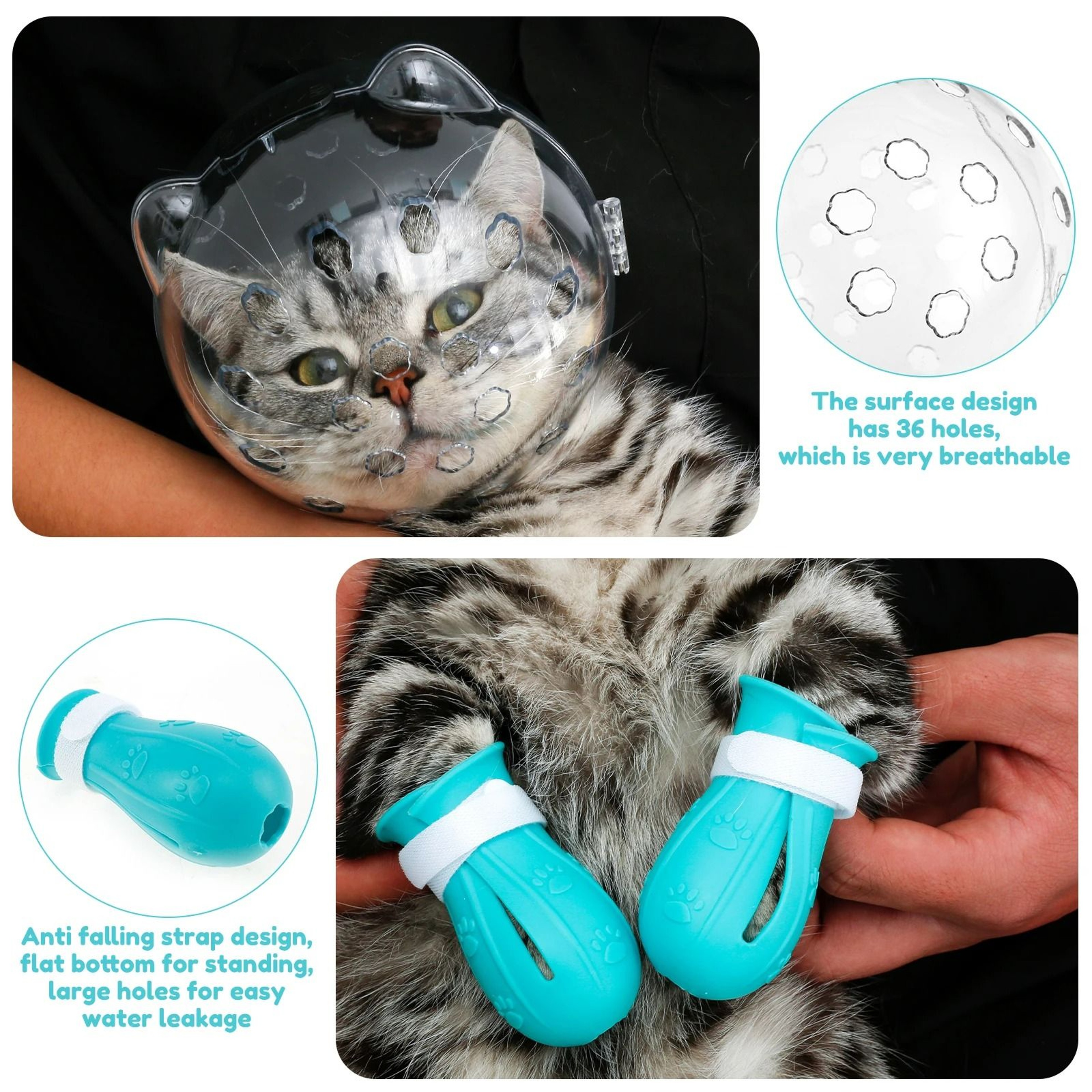 AntiBite Breathable Space Hood  Grooming Booties Set 3