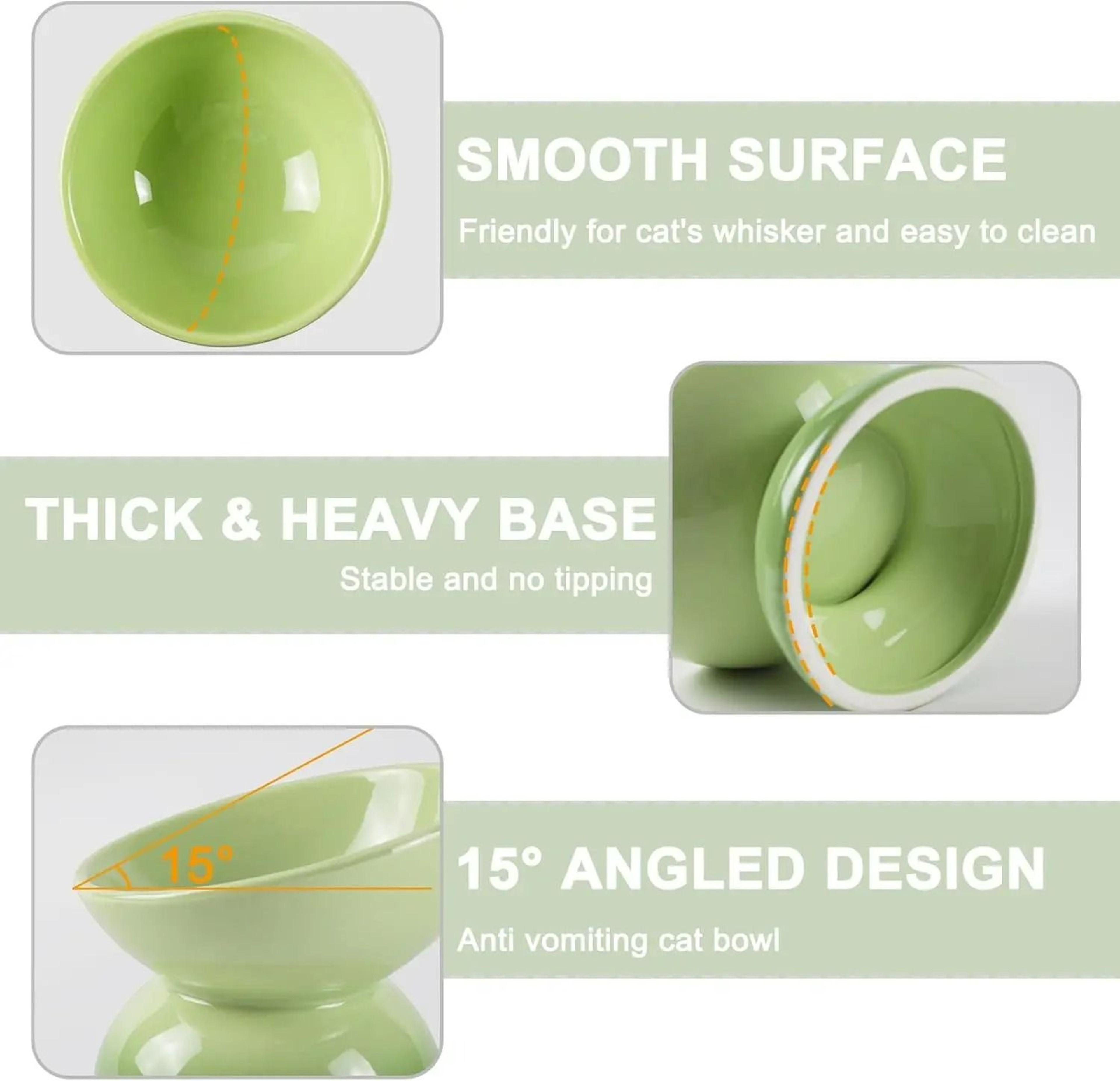 Ceramic Elevated Orthopedic Cat Bowl 2