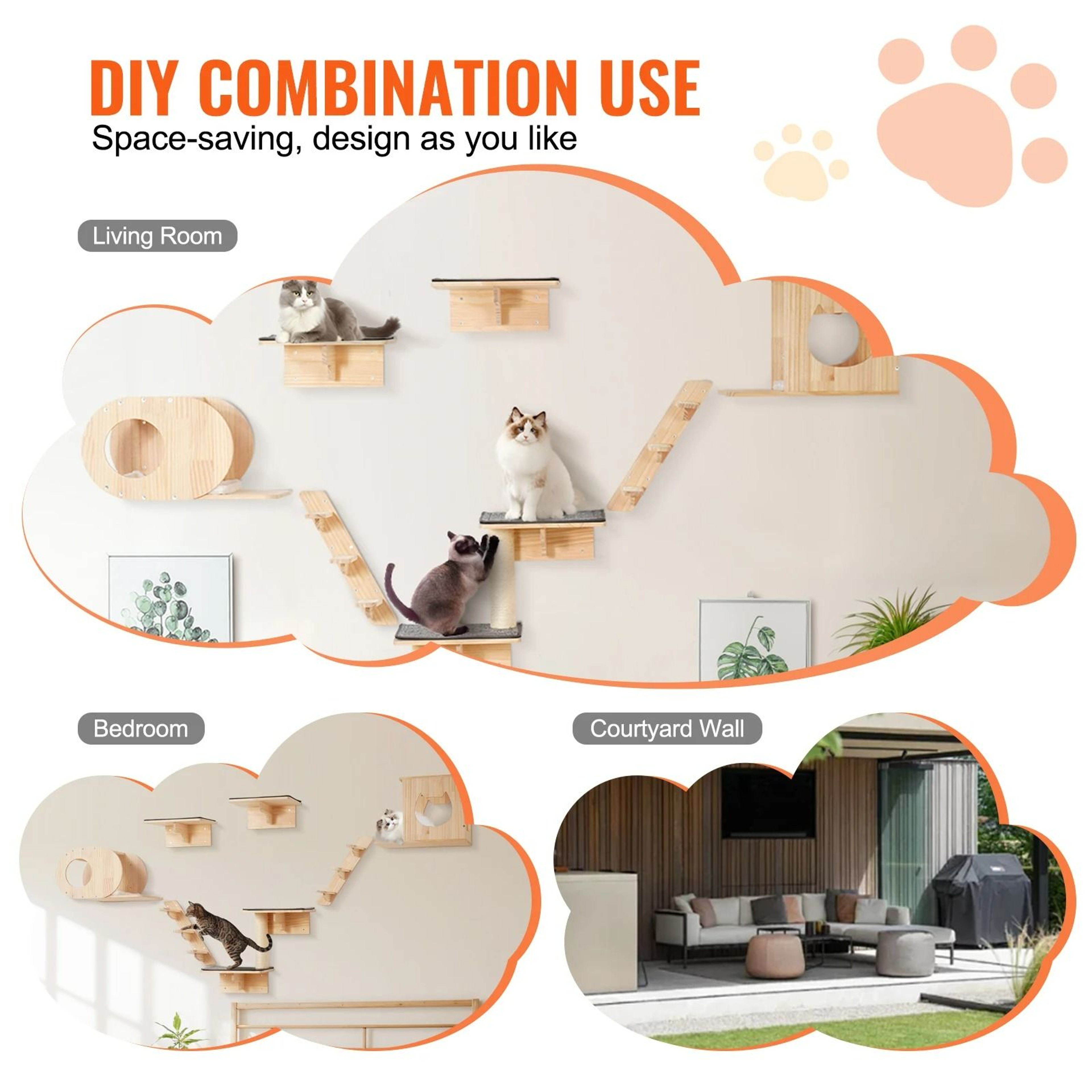 WallMounted Cat Climbing Jungle Ecosystem 5