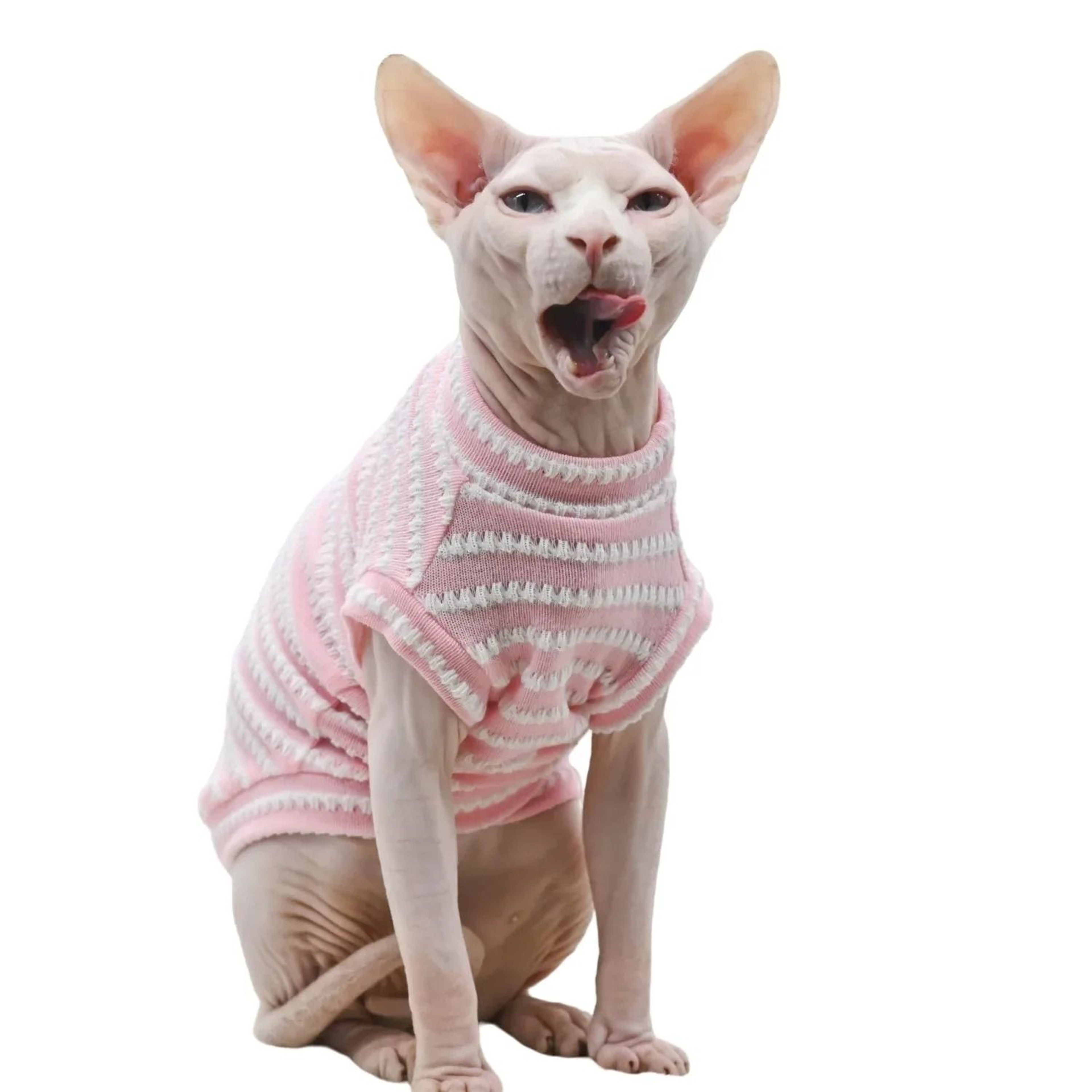 Breathable Striped Summer Cat Vest Shirt 3