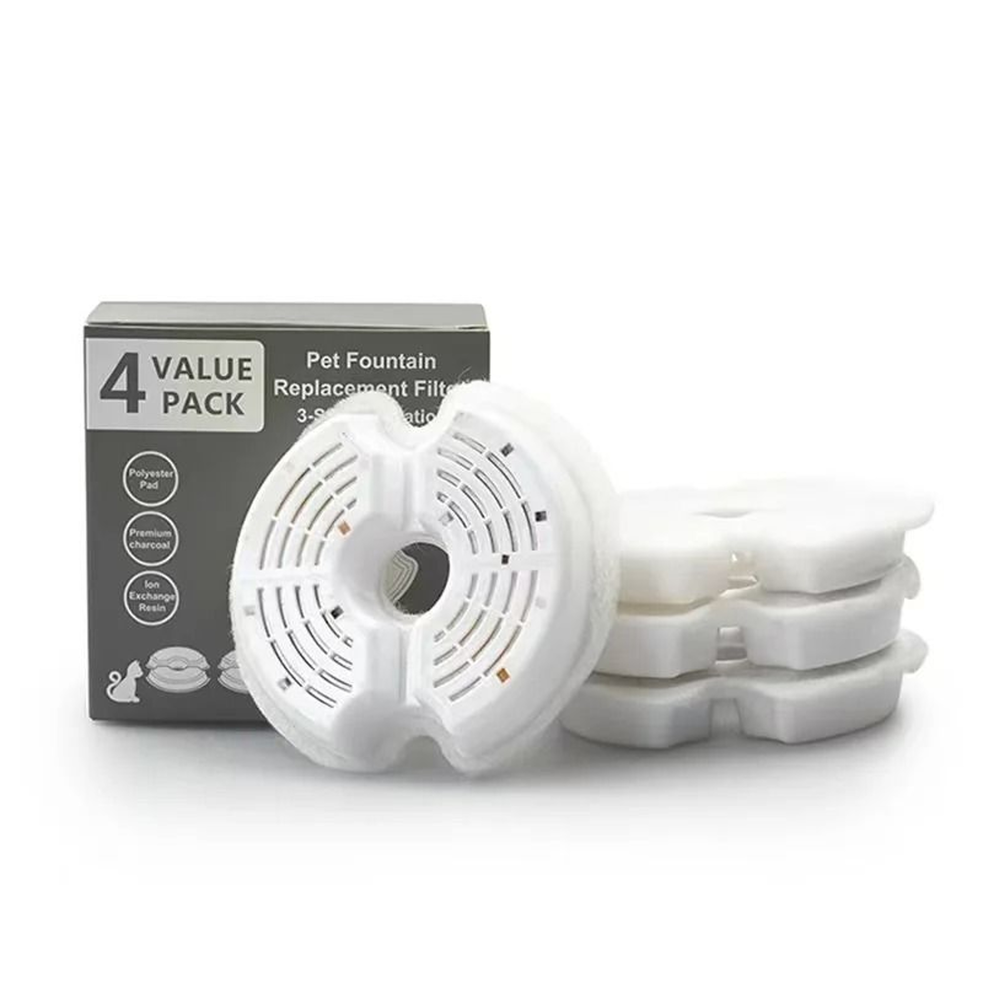 Active Carbon Replacement Filters For Stainless Steel Cat Water Fountain 6