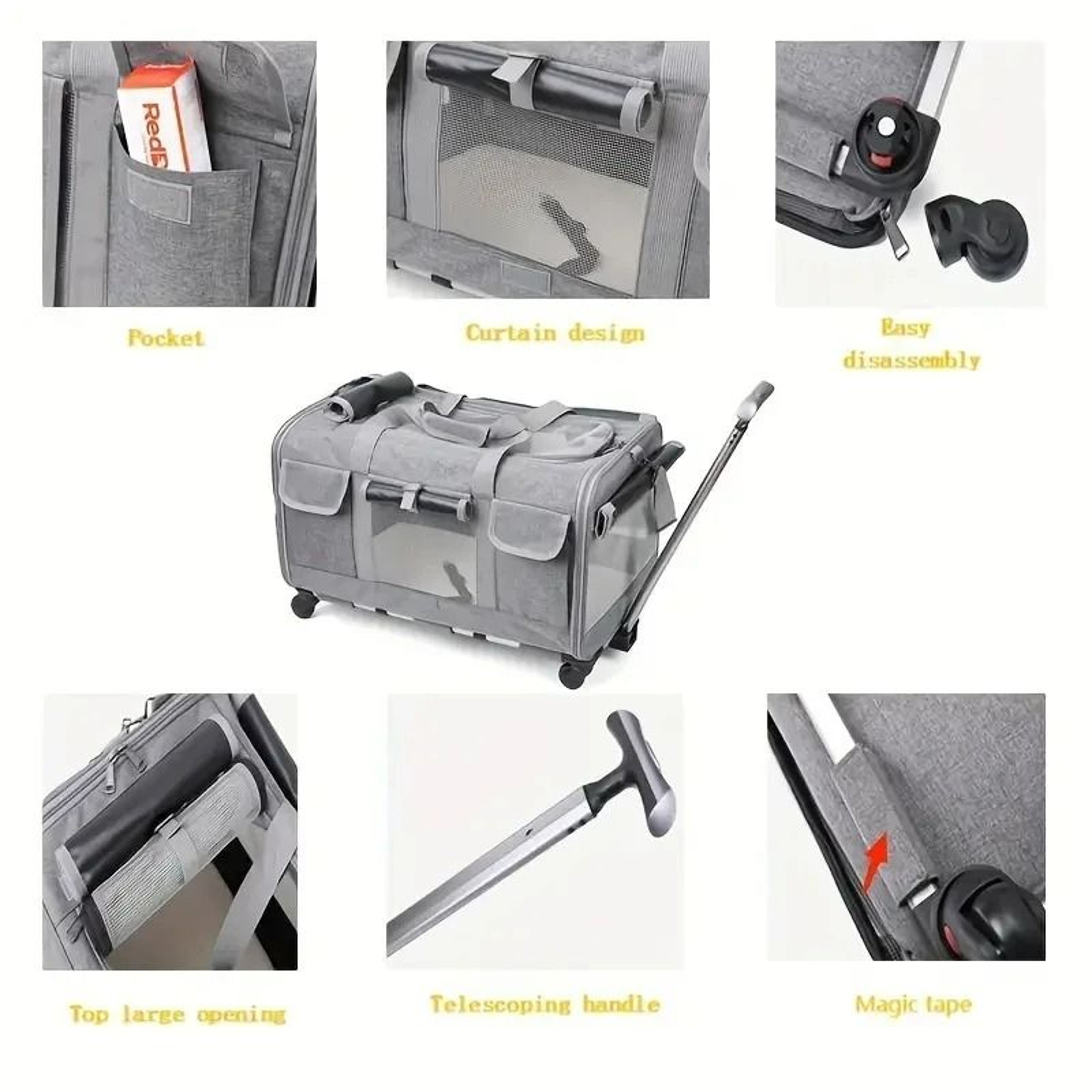 Extra Large Detachable Portable Pet Trolley Case 3
