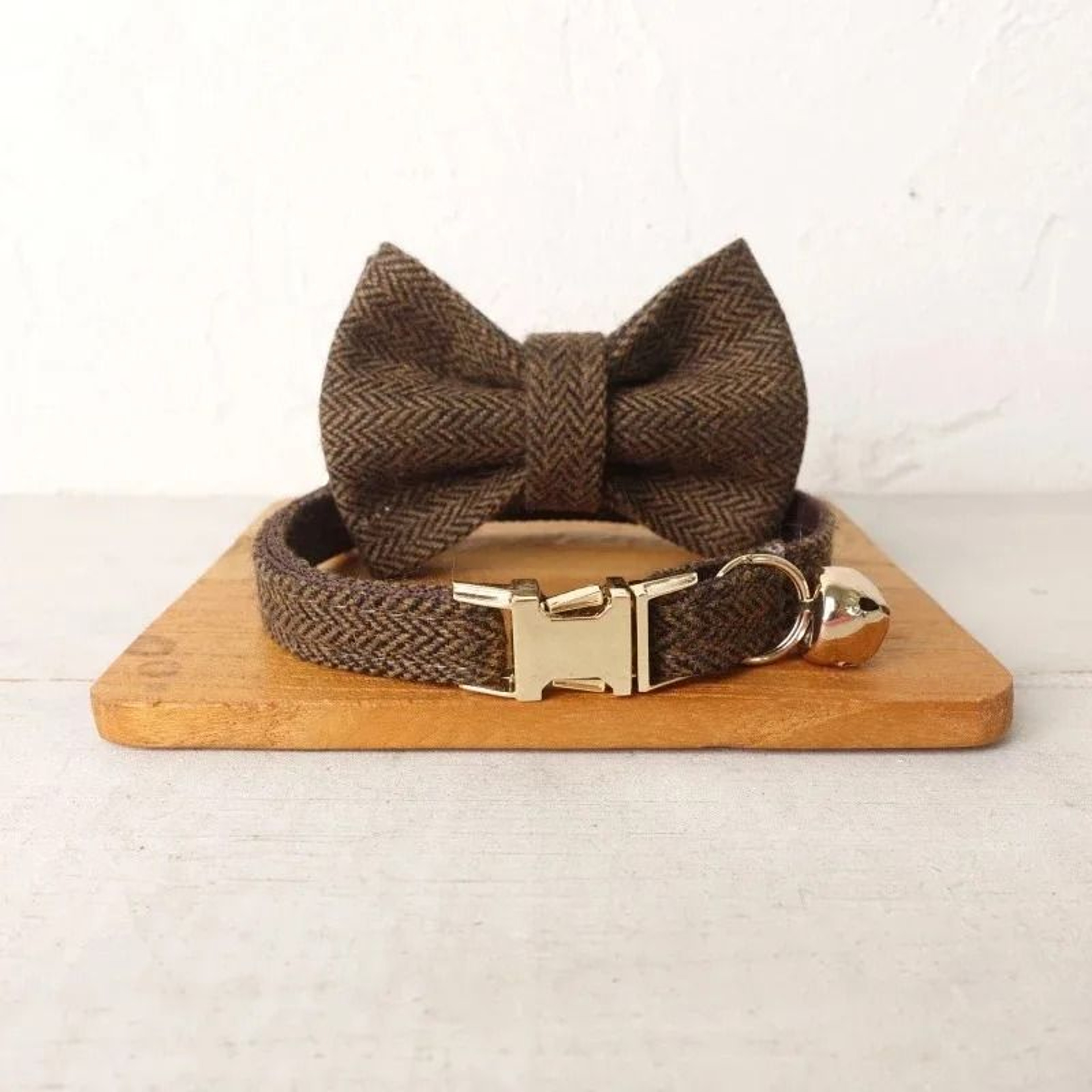 Personalized Premium Suit Fiber Cat And Dog Collar With Bow Tie 2