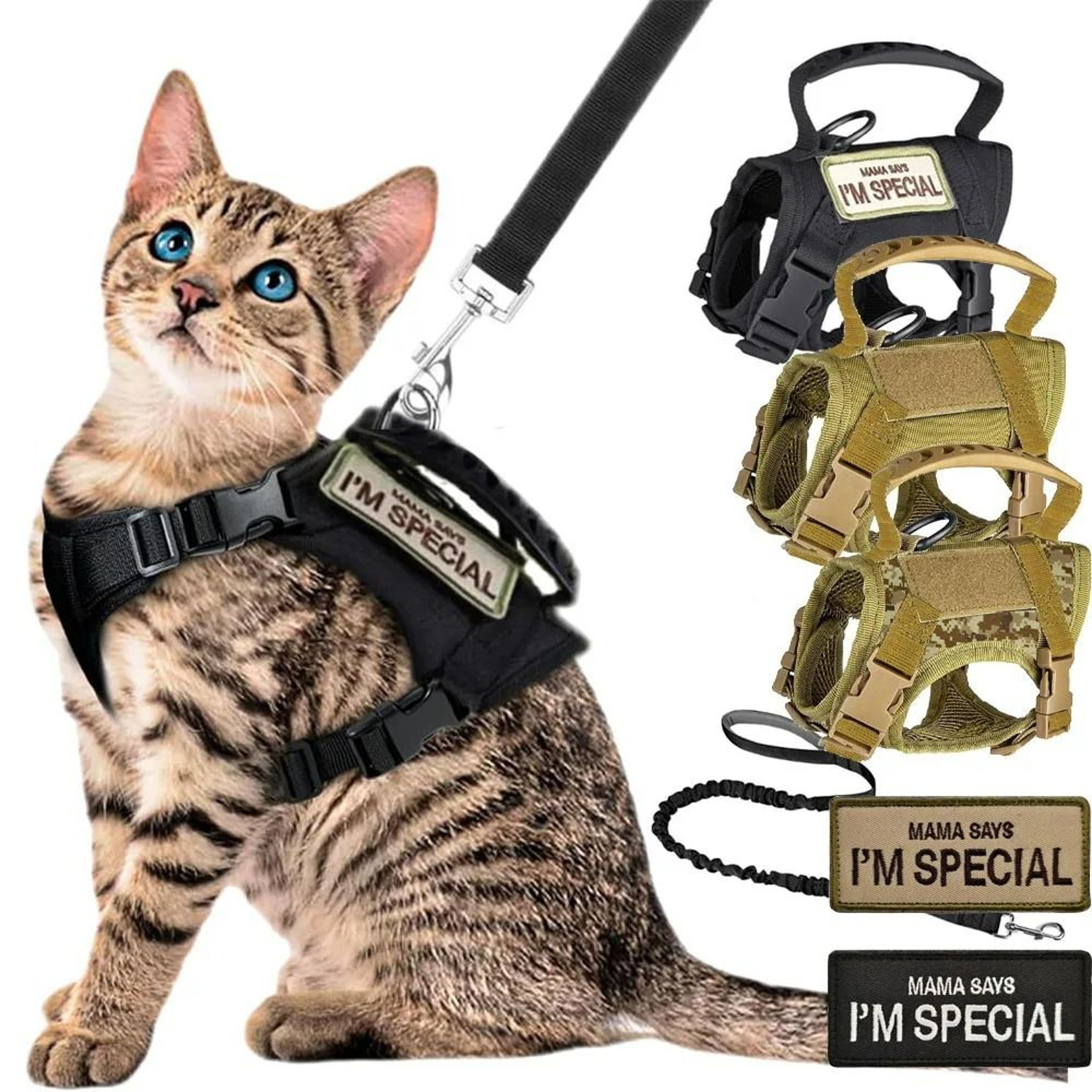 Tactical Pet Vest Harness And Bungee Leash Set 0
