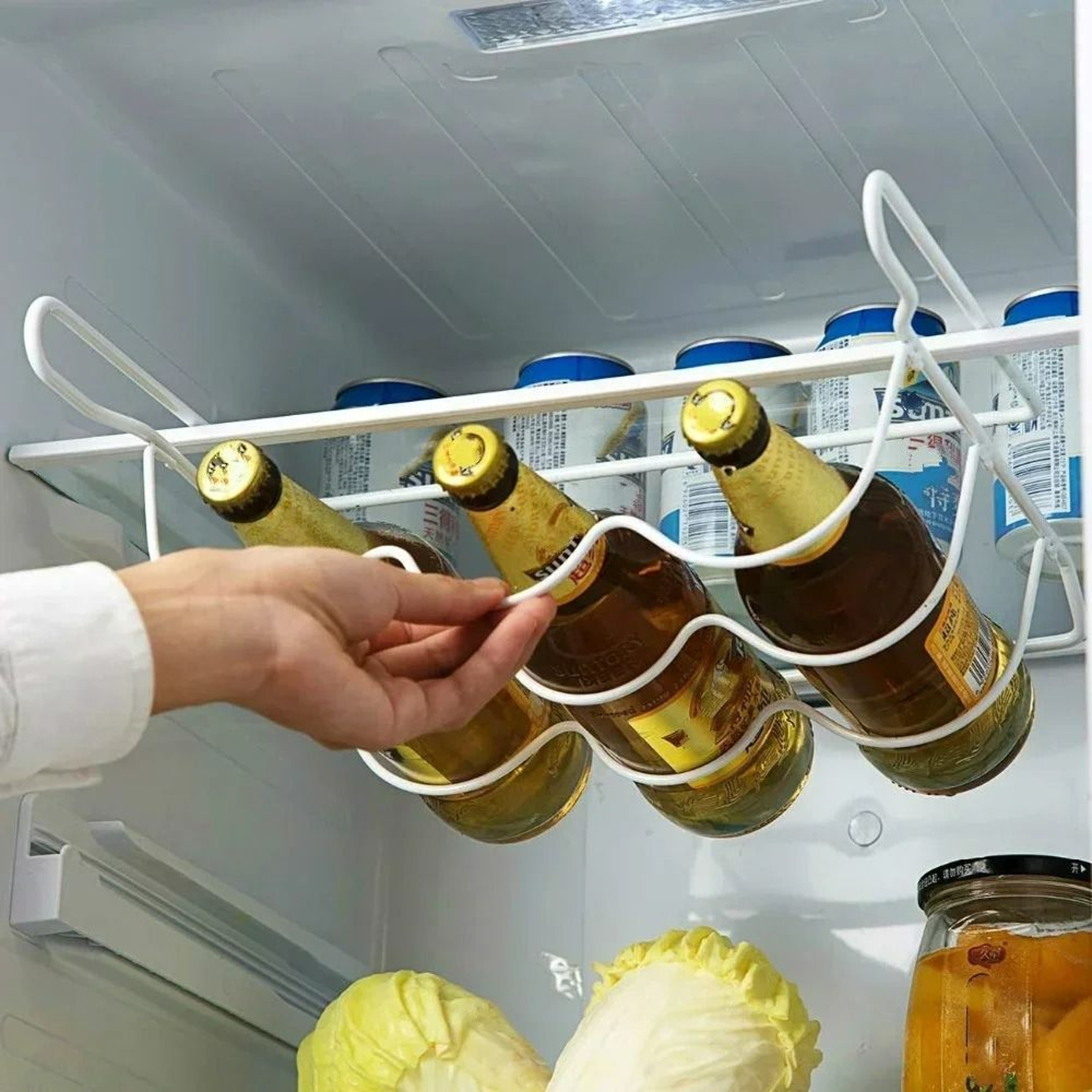 Stackable Refrigerator Wine And Beer Bottle Holder 0