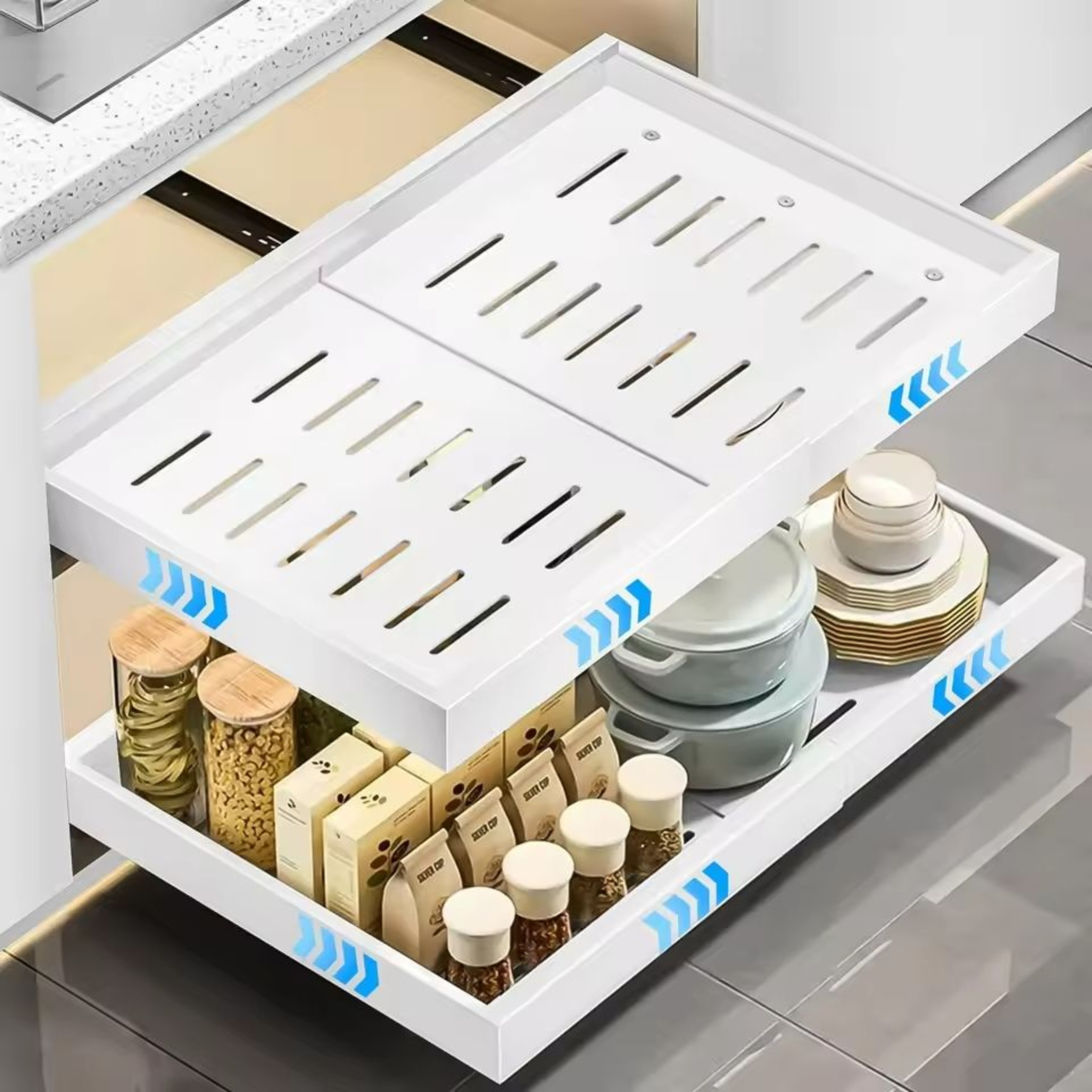 NoDrill Expandable SlideOut Cabinet Drawer 3
