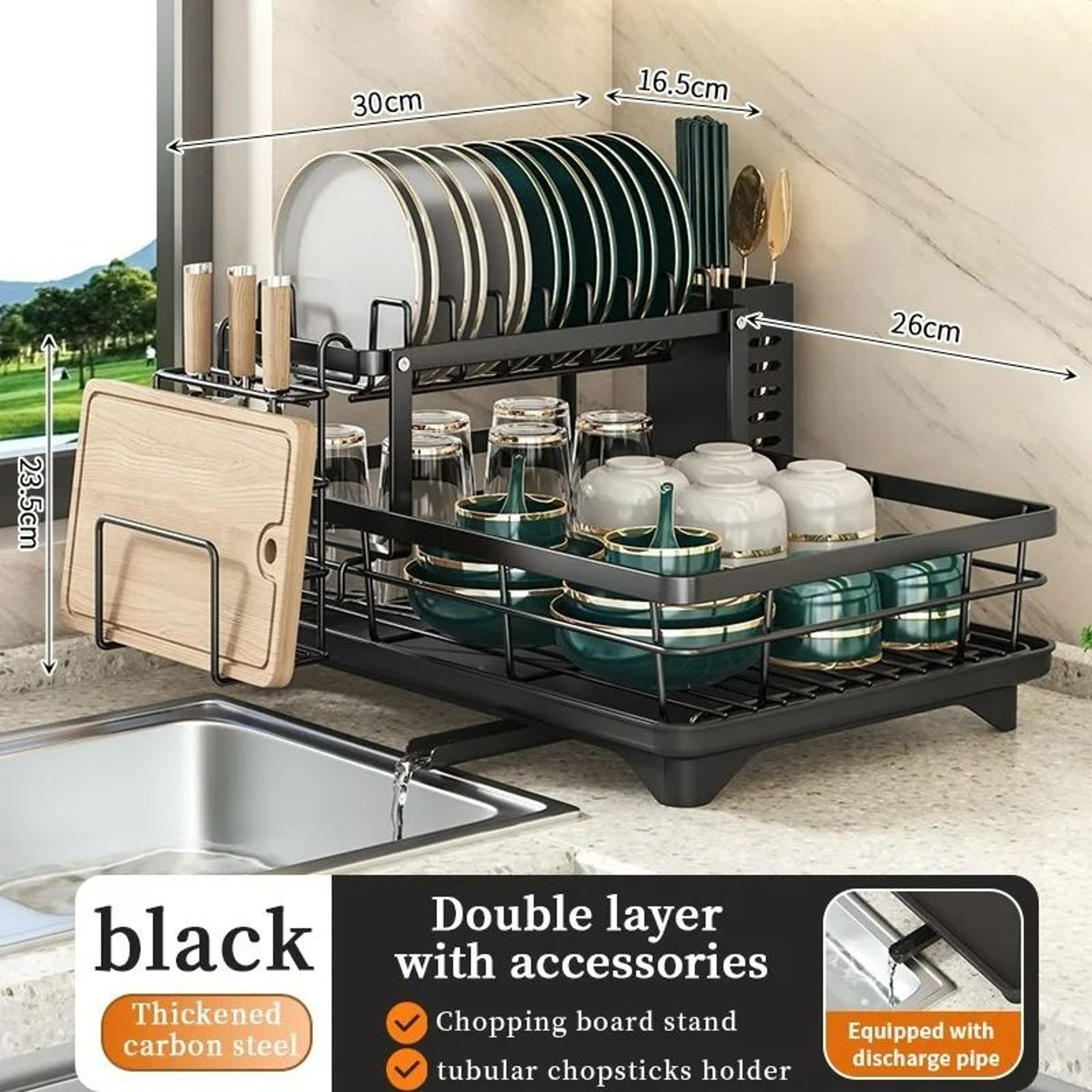 Adjustable Stainless Steel Dish Drying Rack And Kitchen Organizer 9
