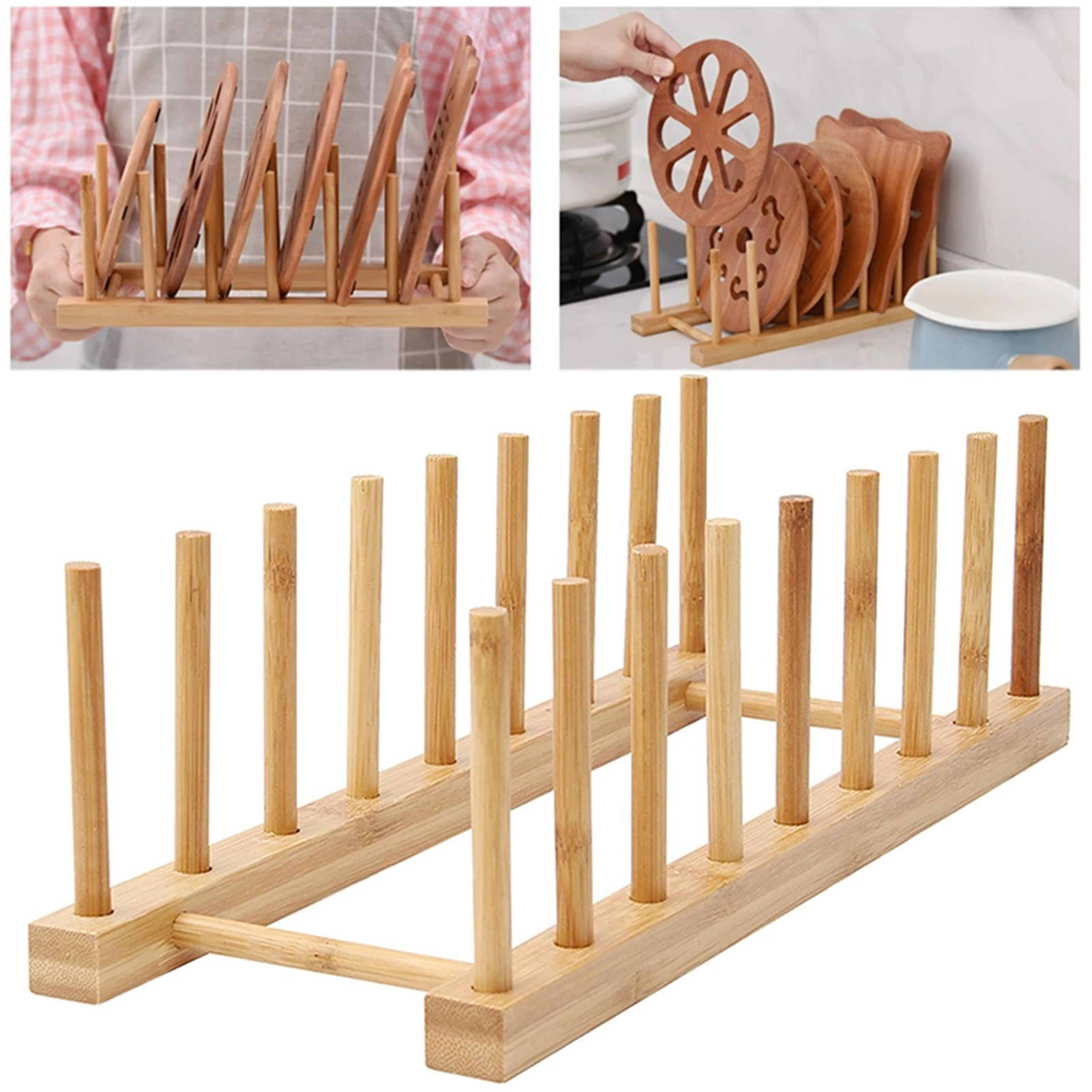 MultiFunctional Wooden Dish Drain Rack And Display Stand 1