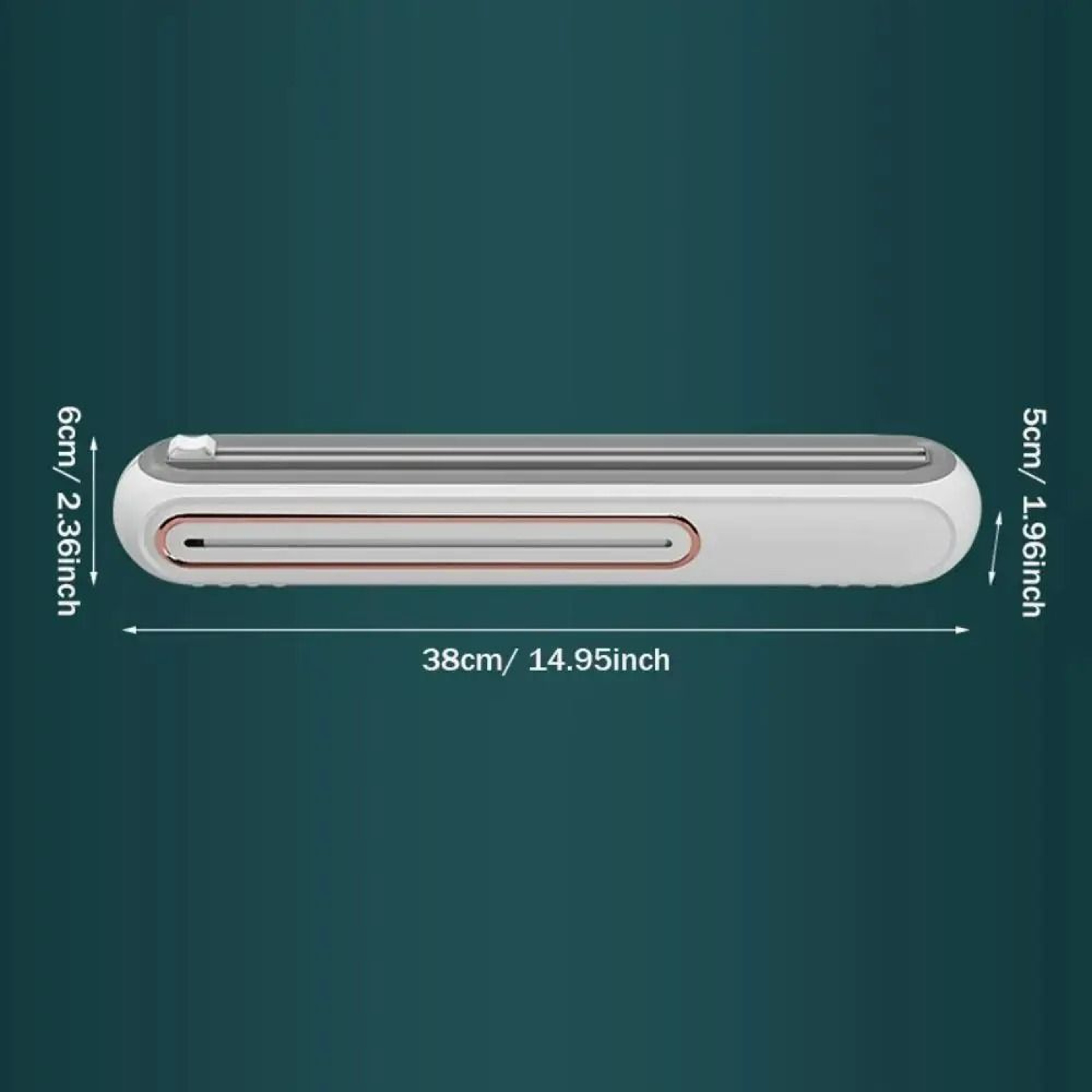 Magnetic Refillable Plastic Wrap Dispenser With SmoothGlide Slide Cutter 4