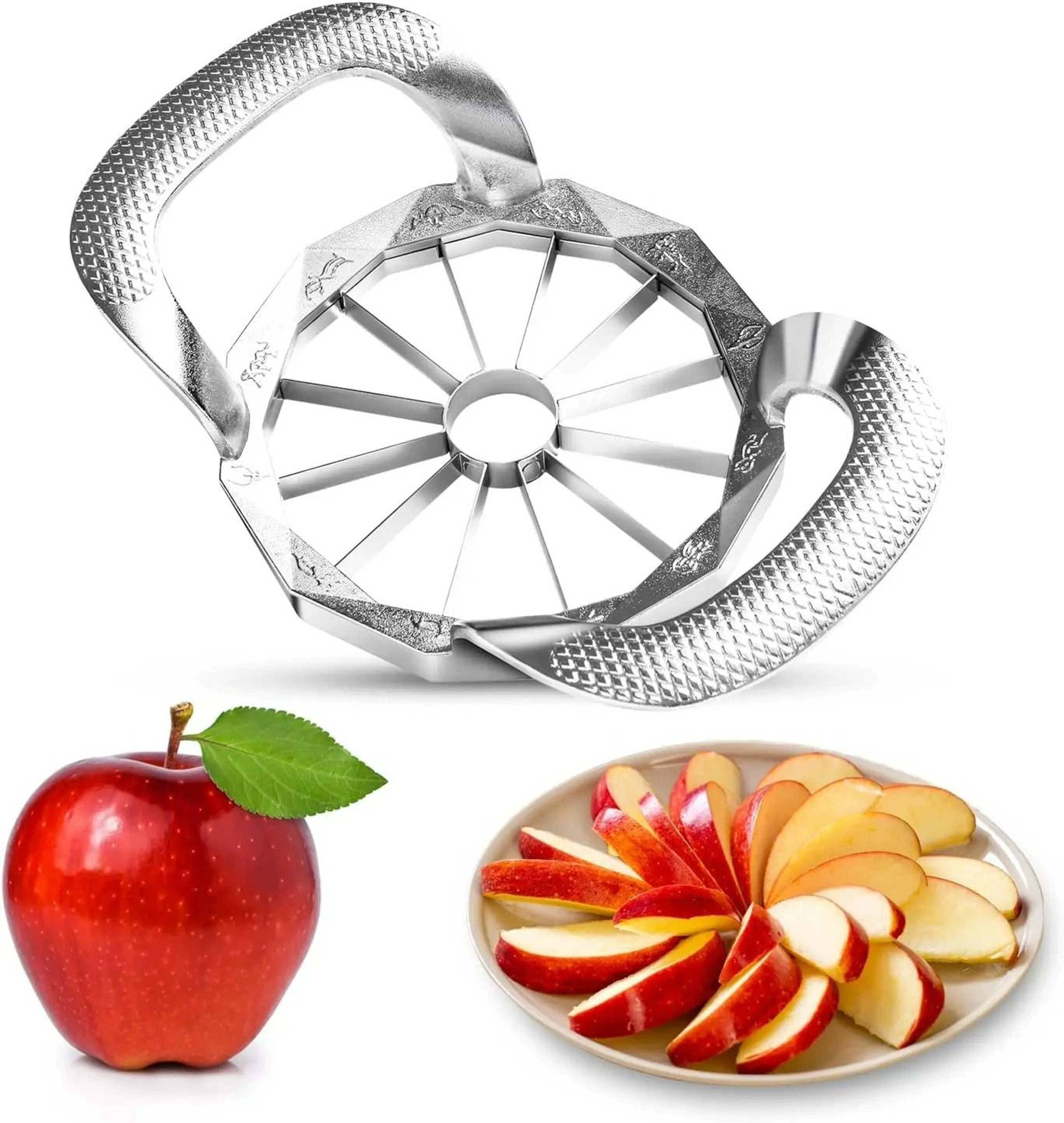 12Blade Extra Large Apple Corer And HeavyDuty Stainless Steel Slicer Divider 1