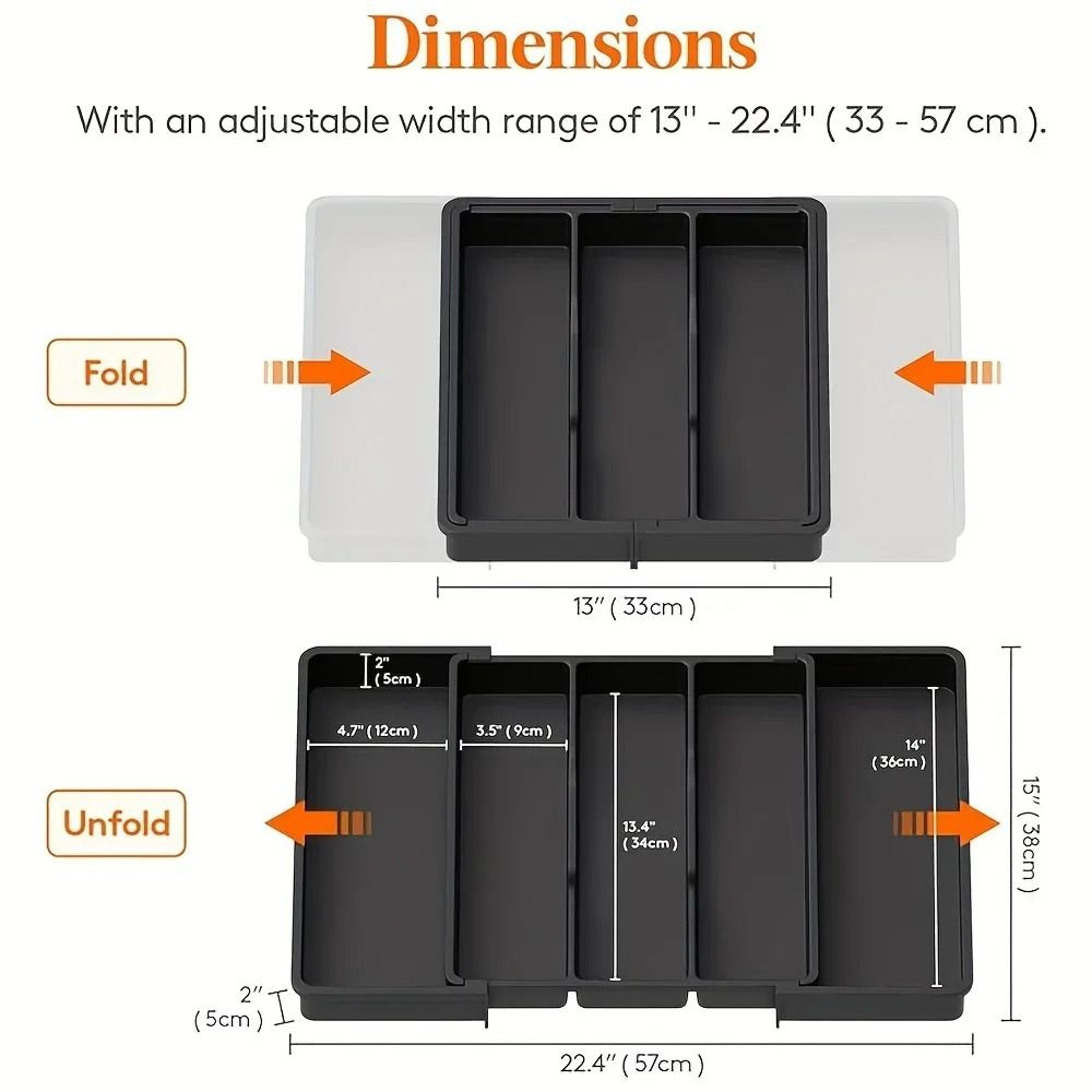 Expandable Adjustable Kitchen Utensil Organizer  Large Plastic Cutlery Holder  Drawer Divider Tray 7
