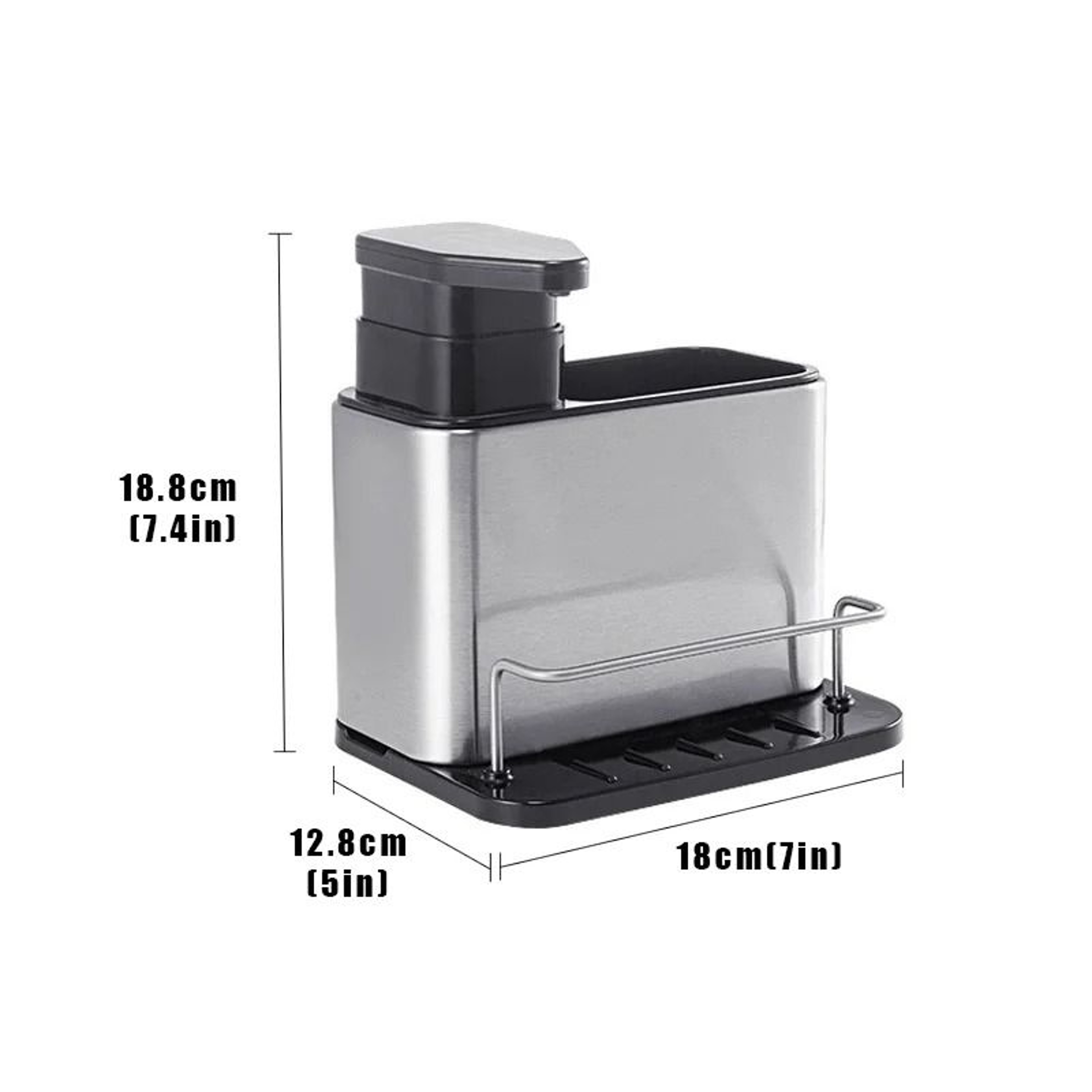 MultiFunction Kitchen Sink Sponge Holder  Soap Dispenser  Integrated Hand Soap Bottle With Storage  2