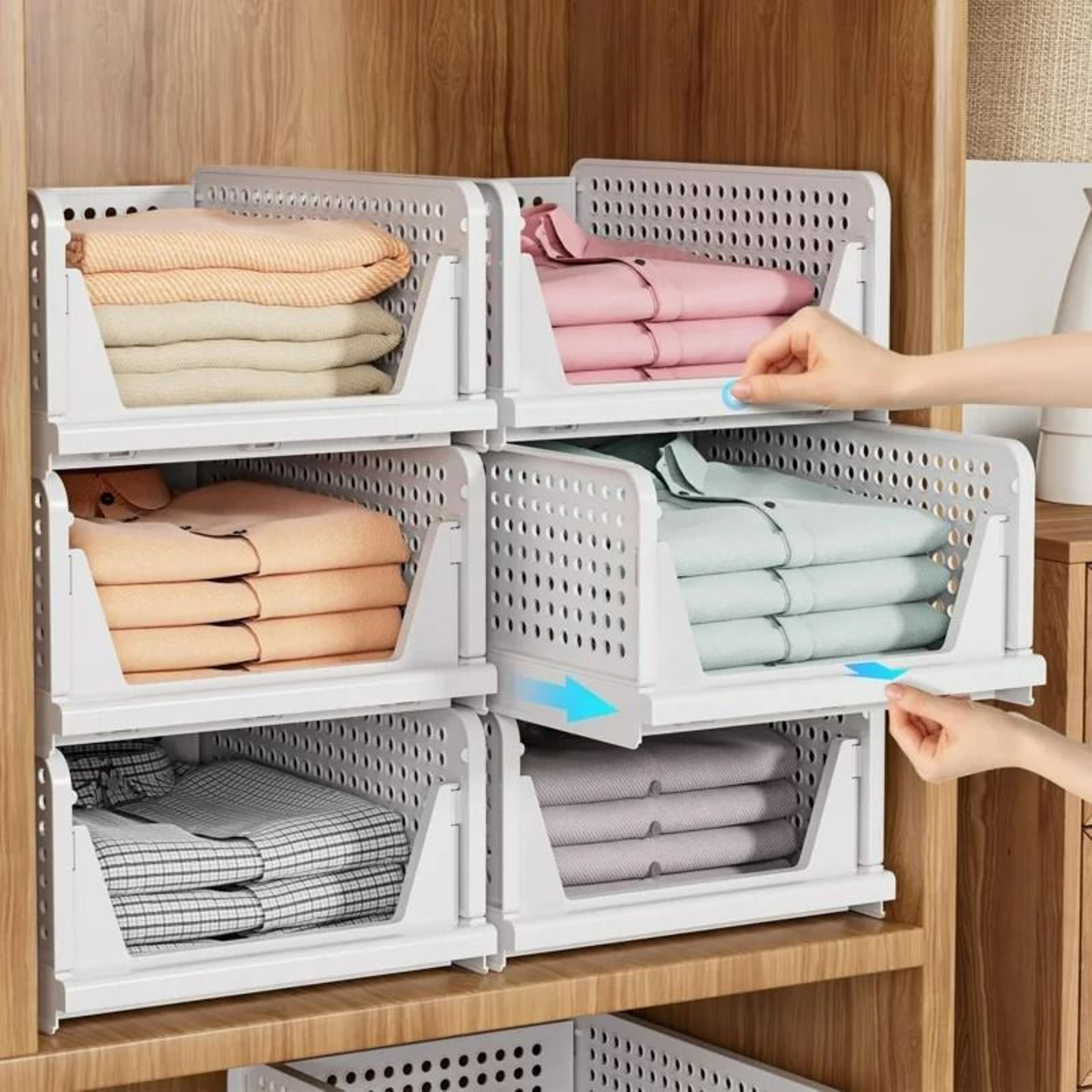Stackable Wardrobe Storage Basket 0