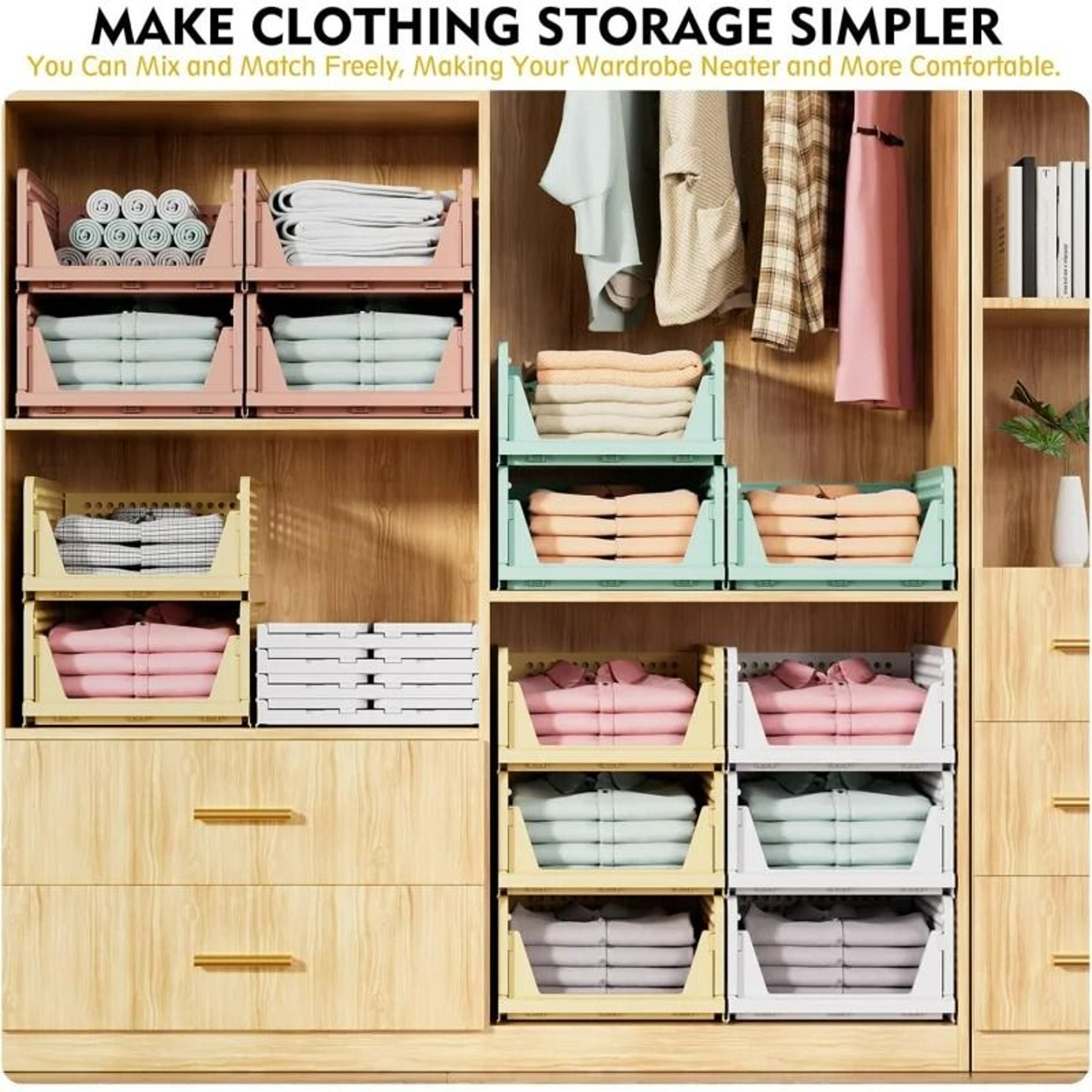 Stackable Wardrobe Storage Basket 4