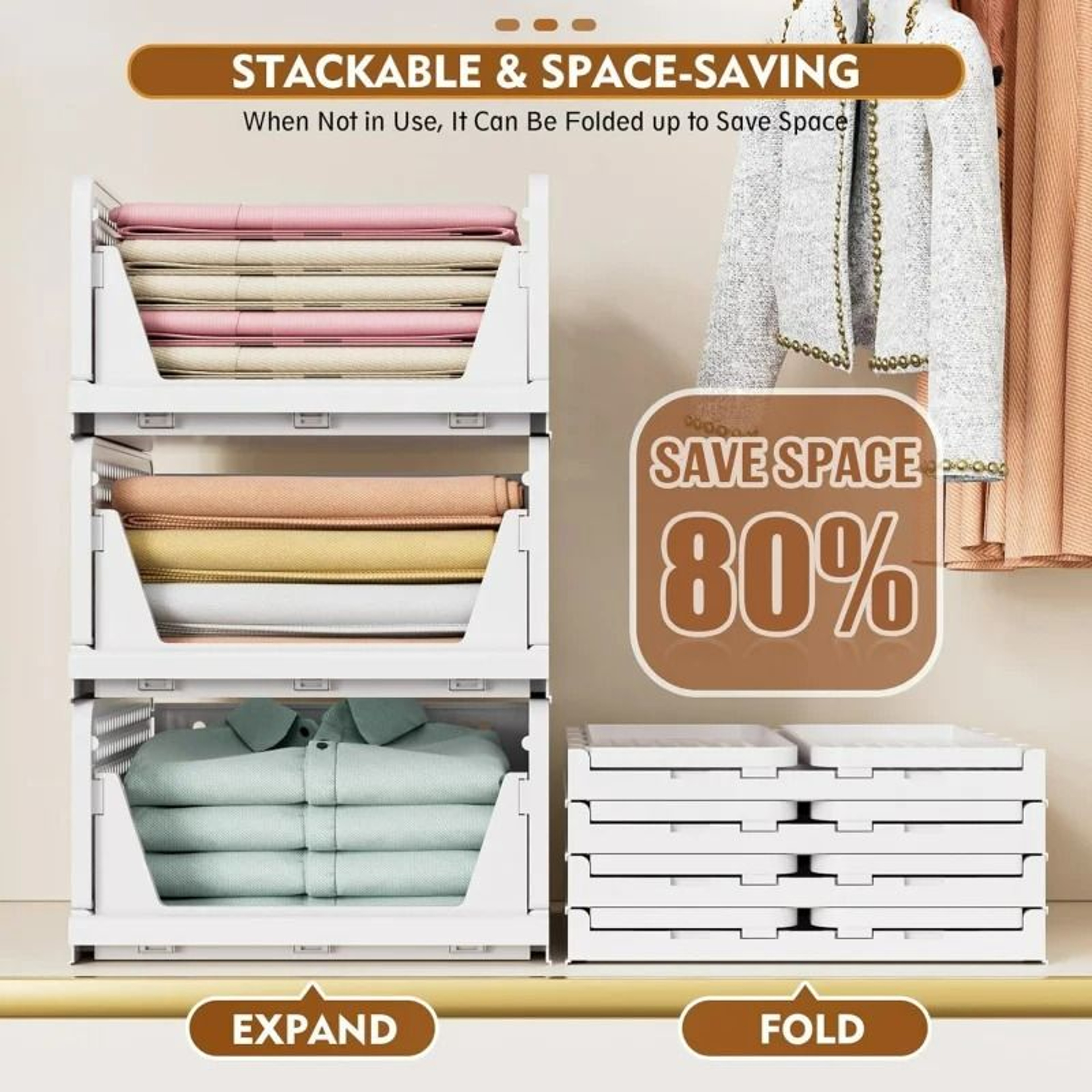 Stackable Wardrobe Storage Basket 5