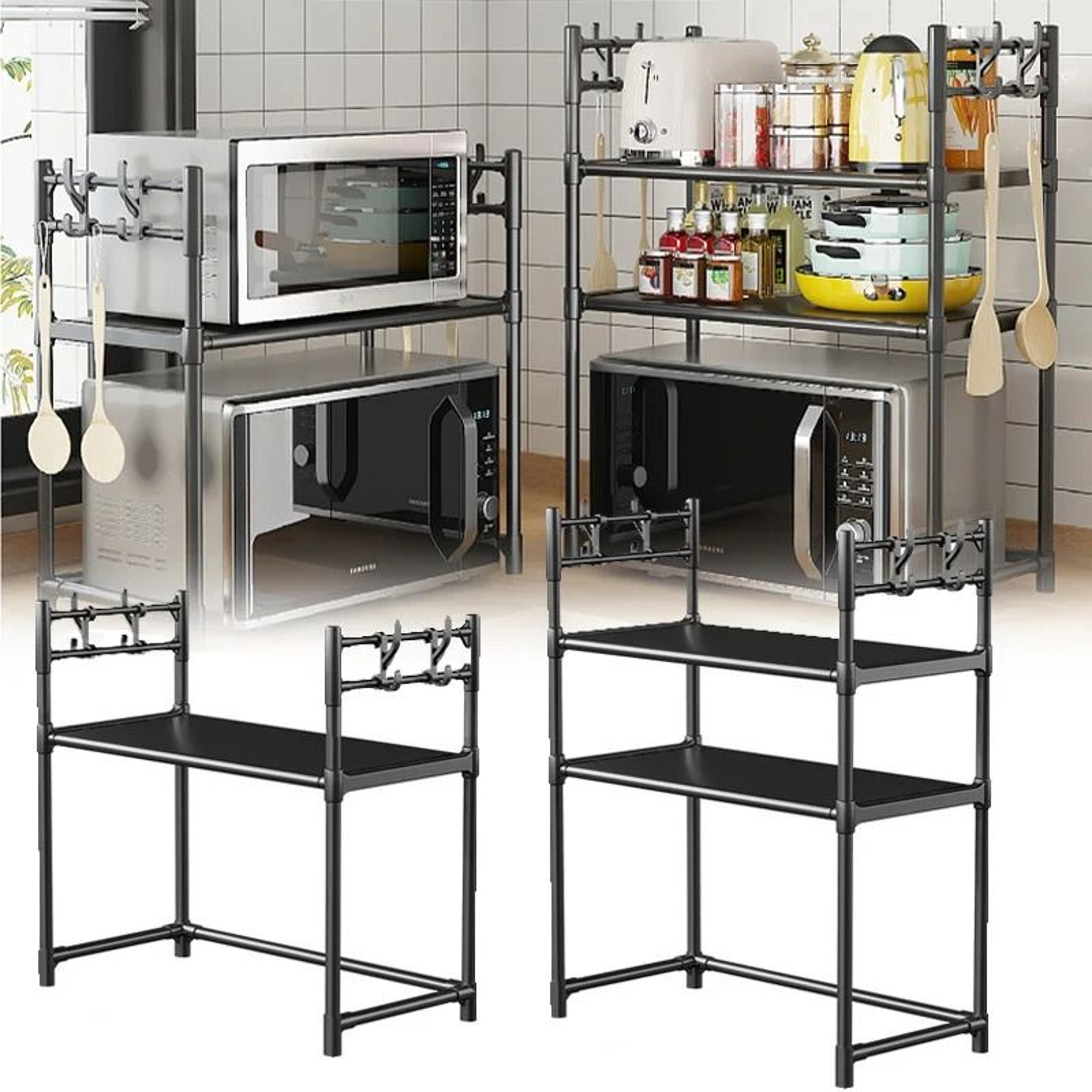 MultiLayer Microwave Oven  Condiment Storage Rack 0