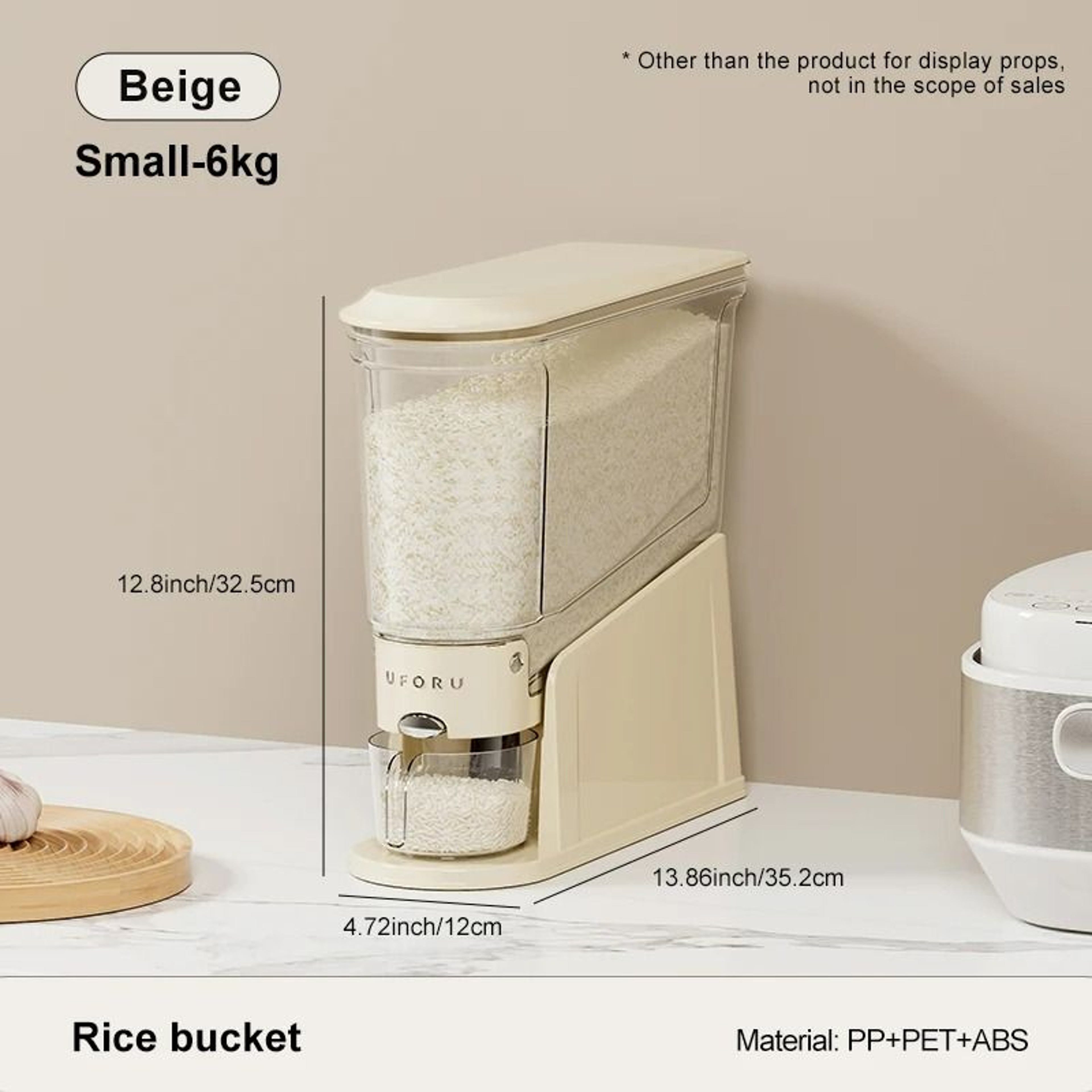 Sealed Rice Bucket Dispenser With Measuring Cup 7