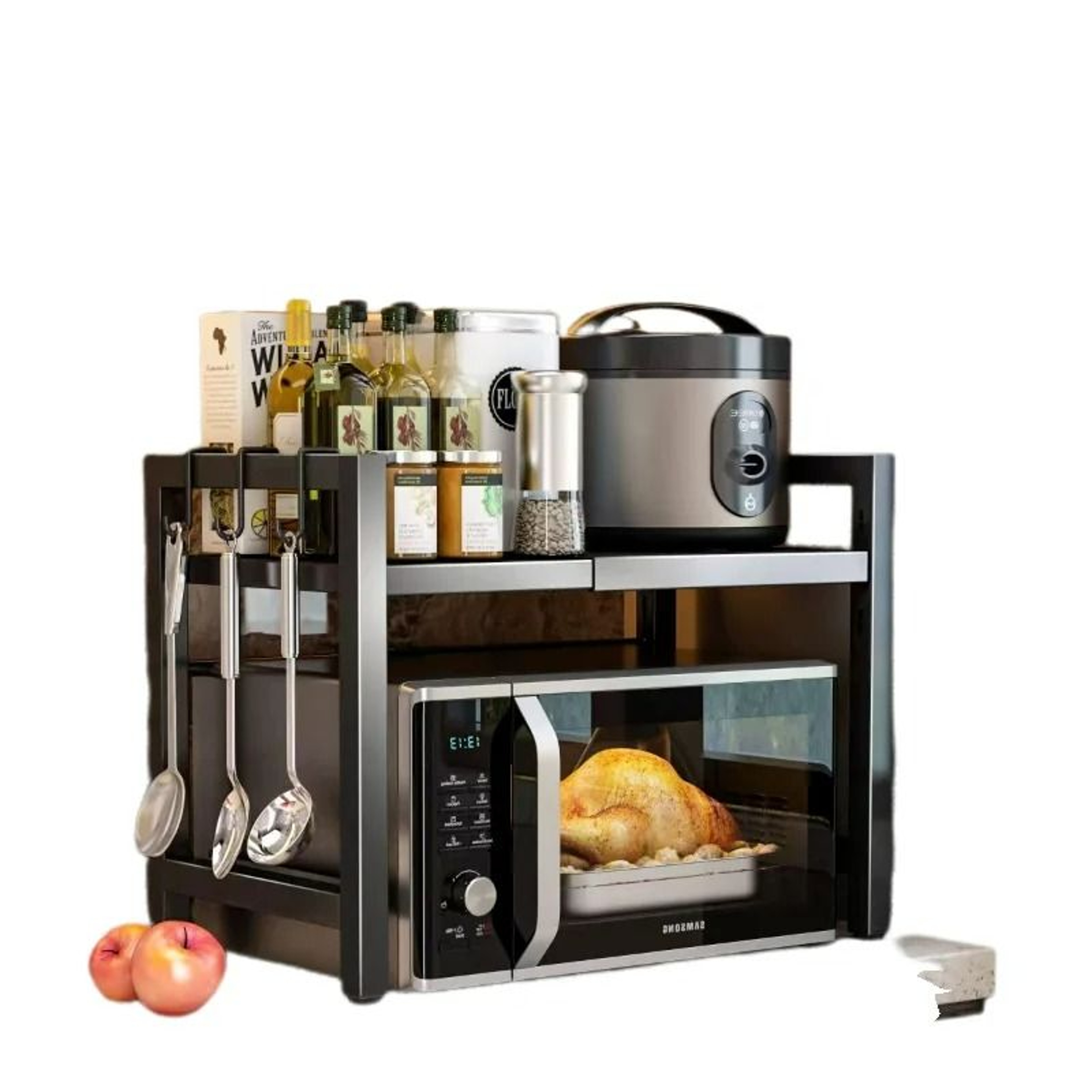 Telescopic Countertop Microwave  Oven Storage Rack 6