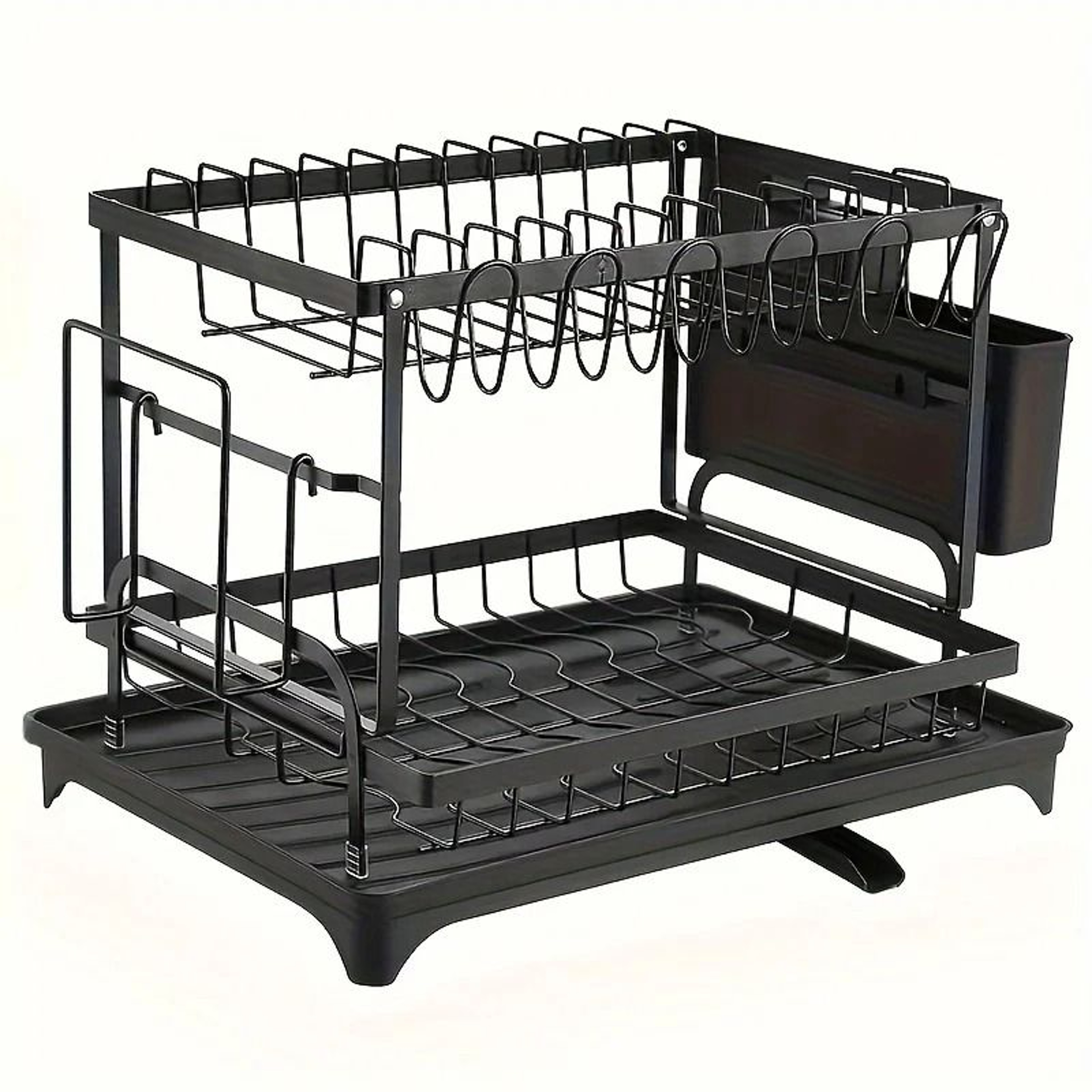 DoubleLayer Metal Tableware Rack With Drainboard 7