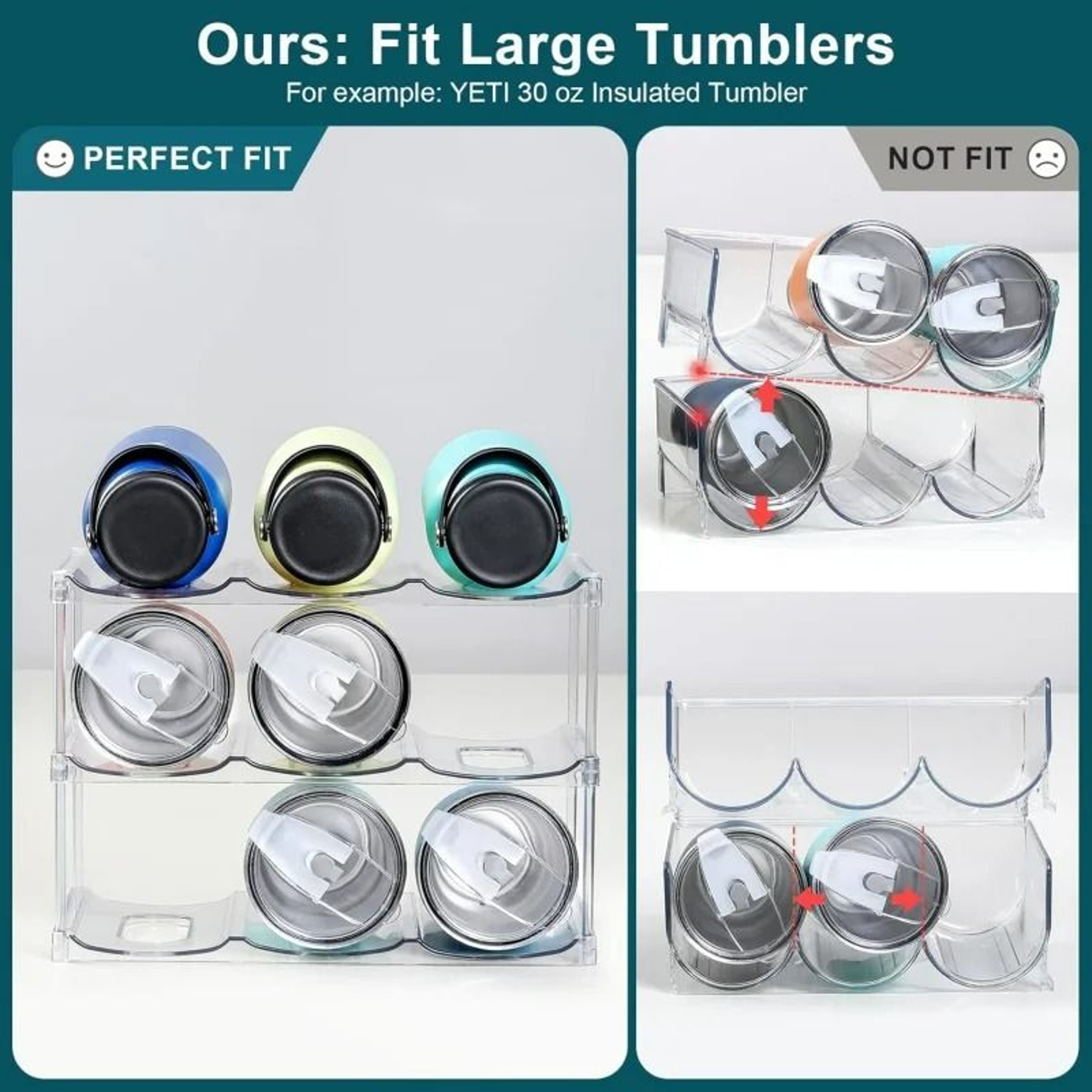 Stackable Clear Tumbler  WideDiameter Water Bottle Rack 2