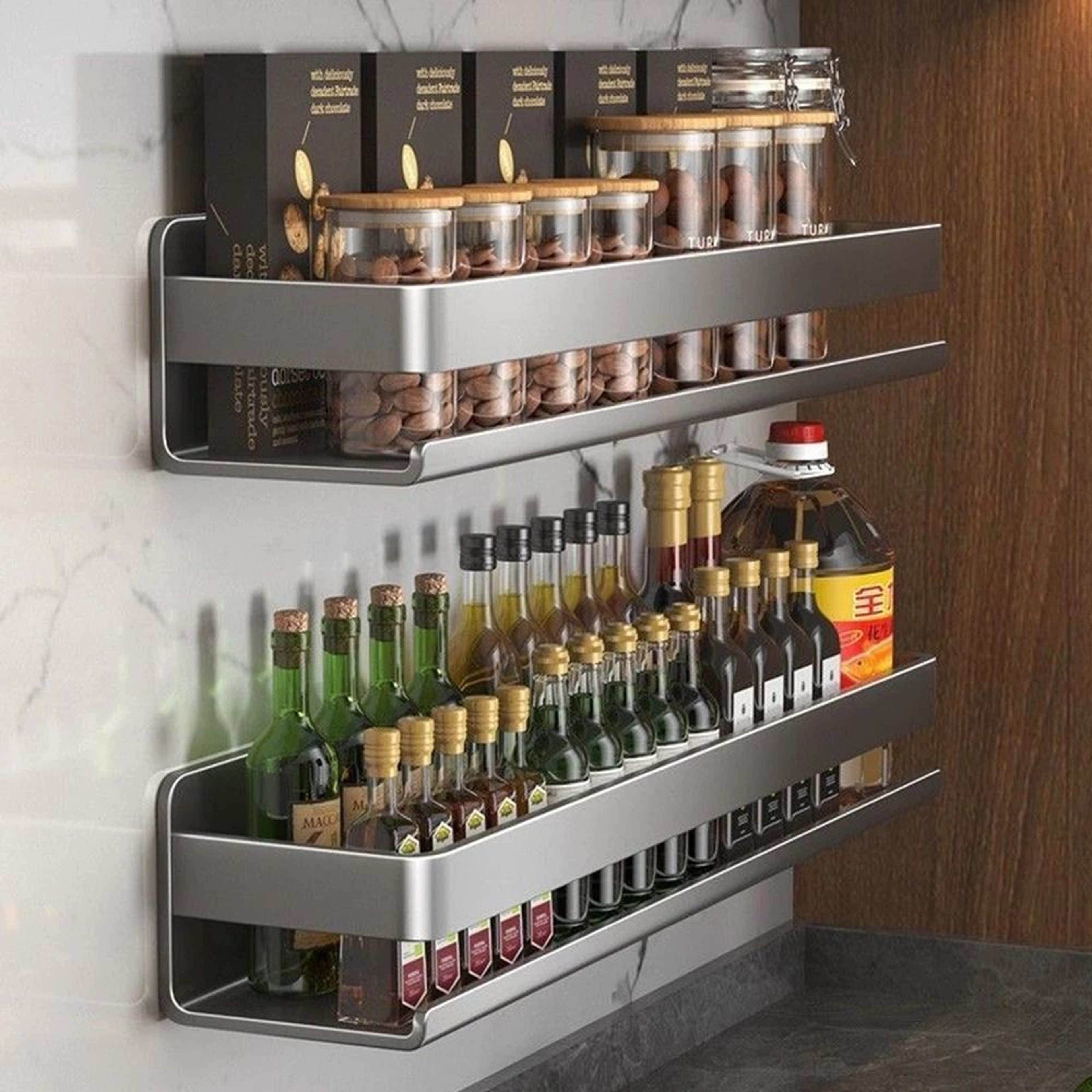 NoDrill WallMounted Organizer And Storage Rack For Bathroom And Kitchen 2
