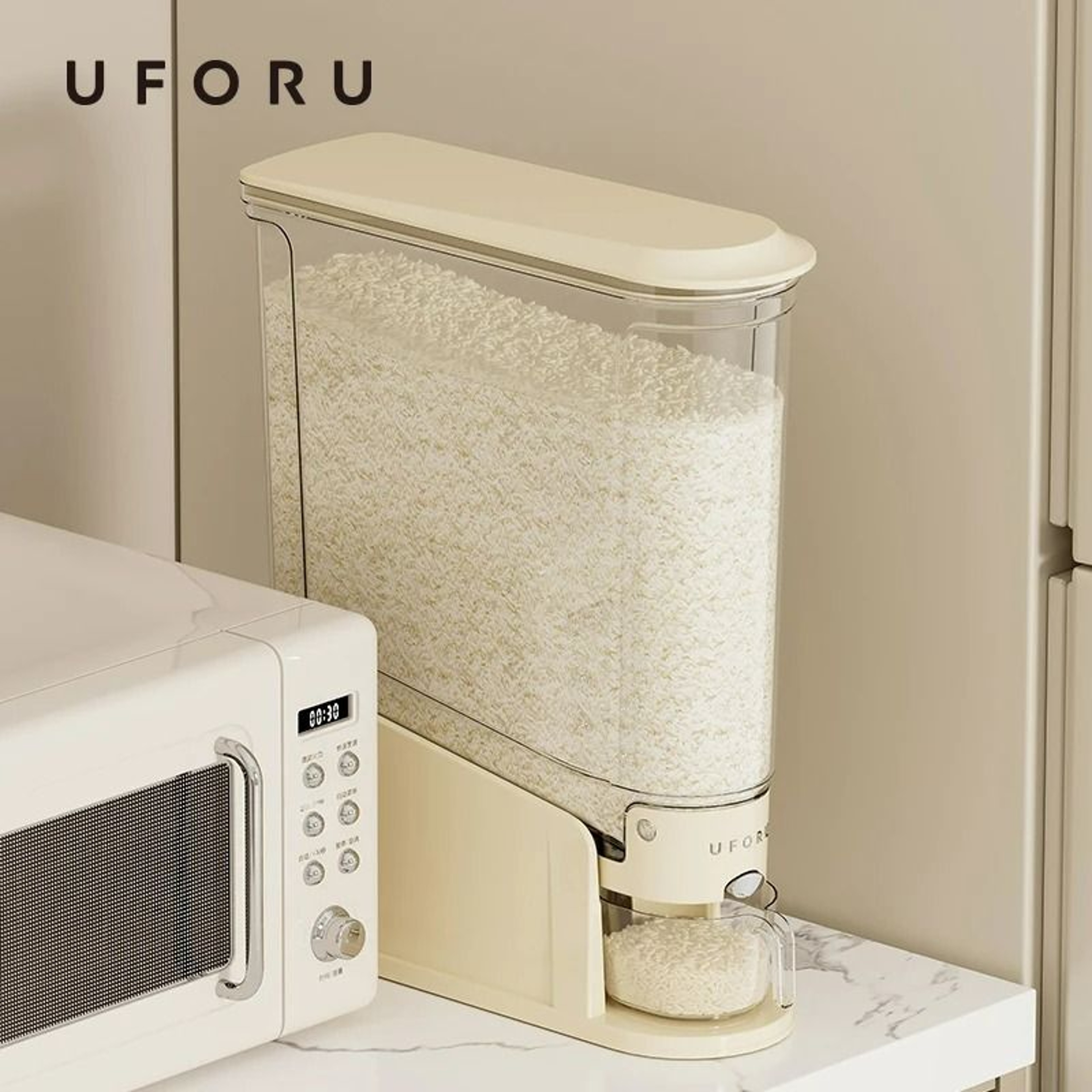 Sealed Push Button Rice Dispenser And Moisture Proof Food Storage Container 0