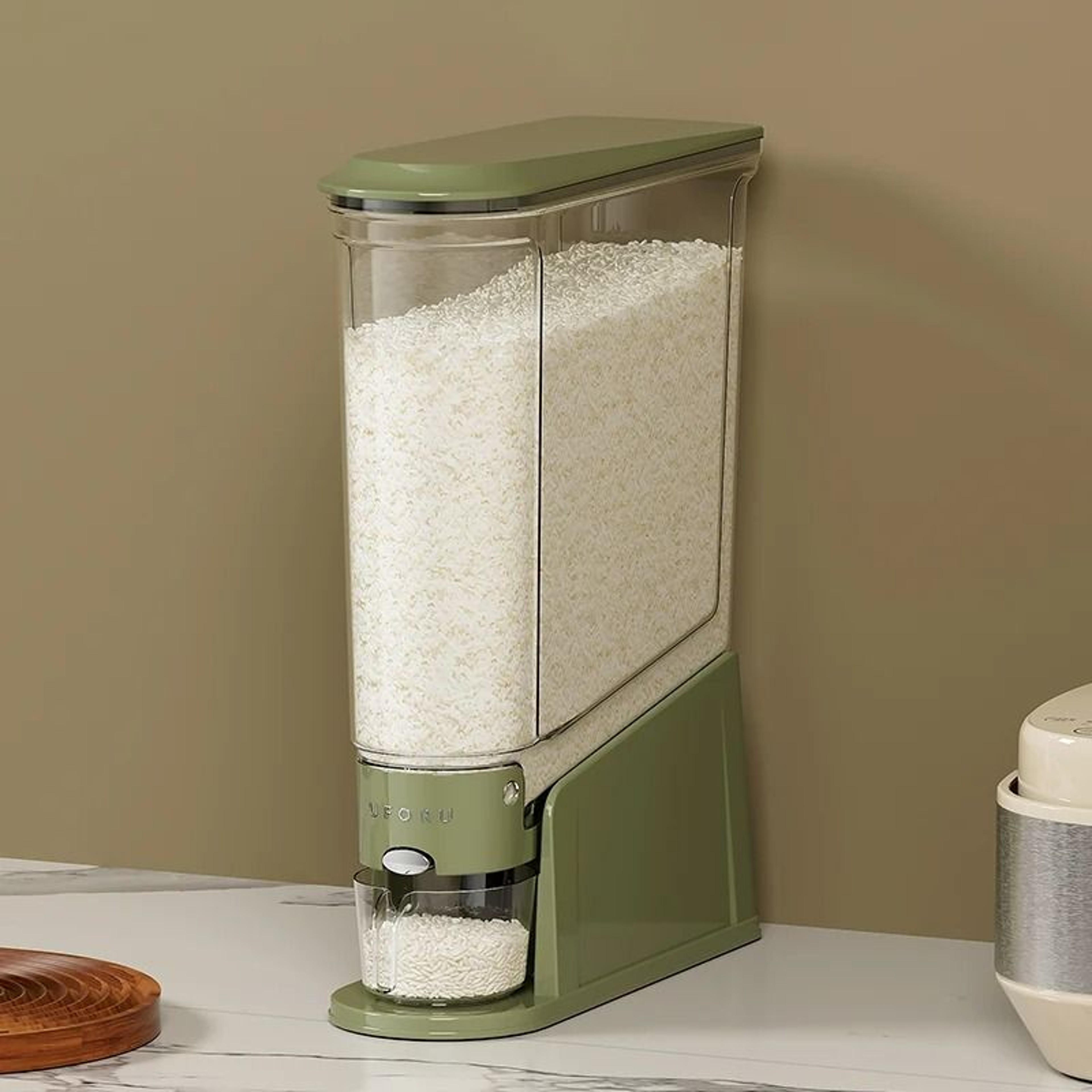 Sealed Push Button Rice Dispenser And Moisture Proof Food Storage Container 1