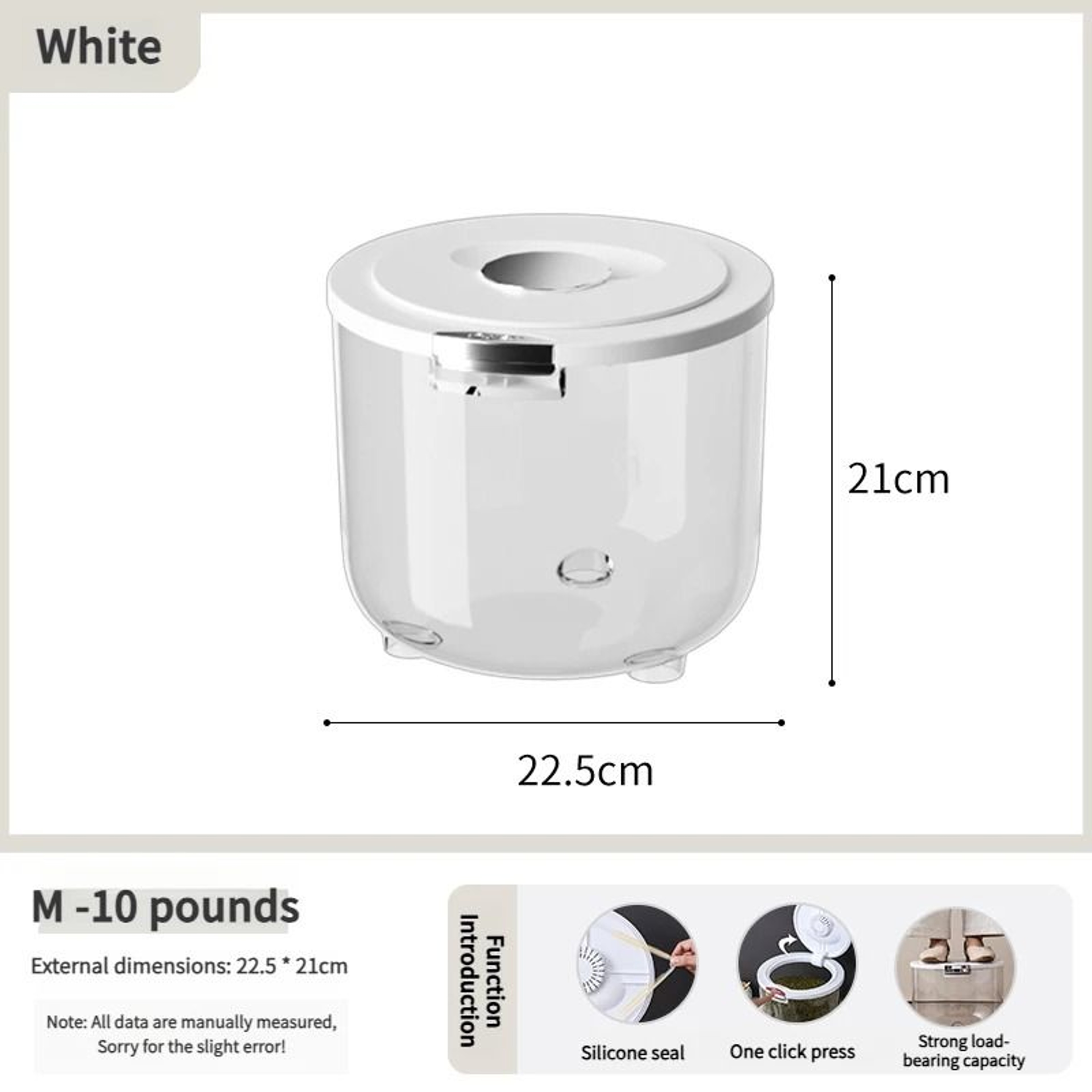 Elite Sealed Push Button Rice Dispenser And Moisture Proof Food Storage Container 8