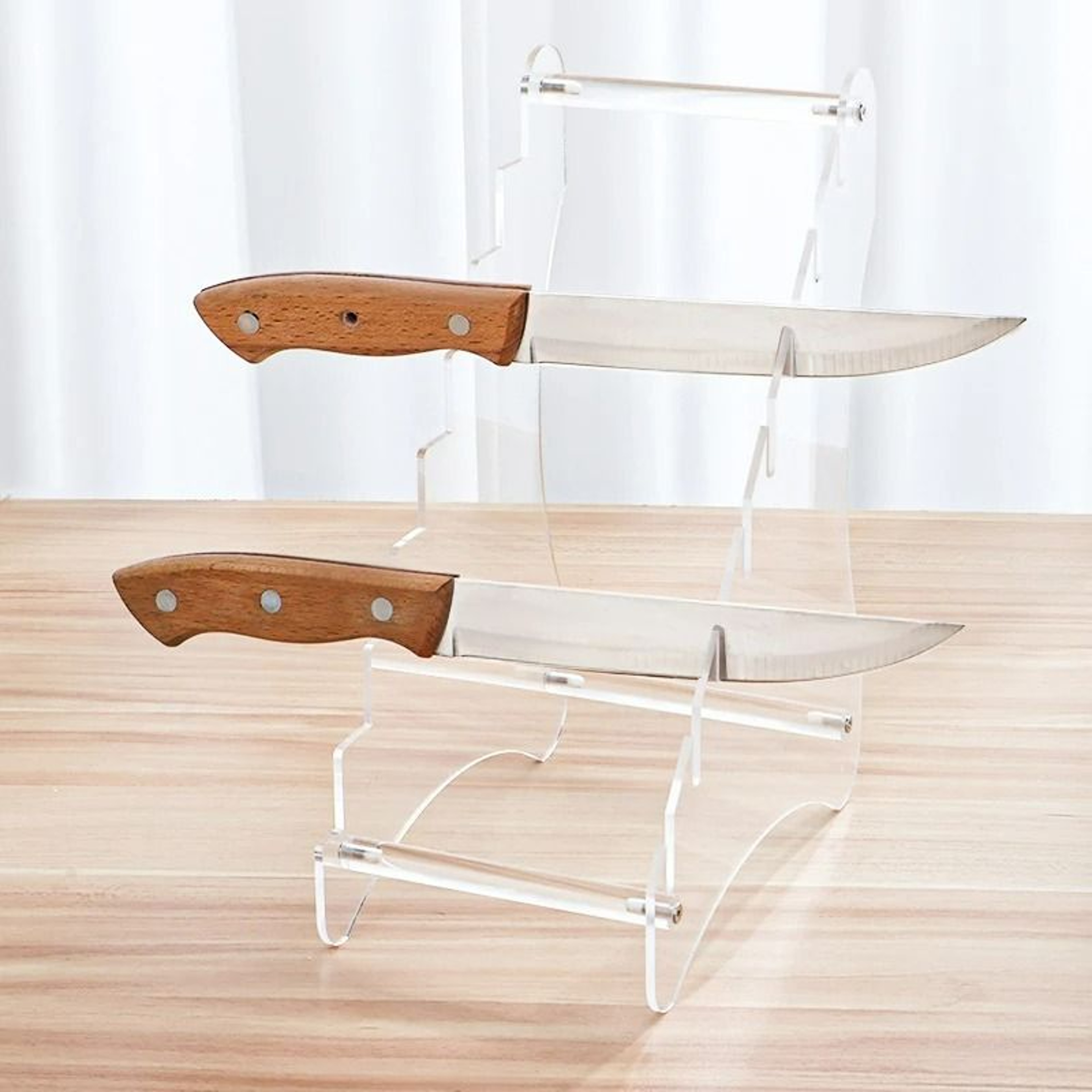 Premium Crystal Clear Acrylic Kitchen Knife Storage Rack And Display Stand 1